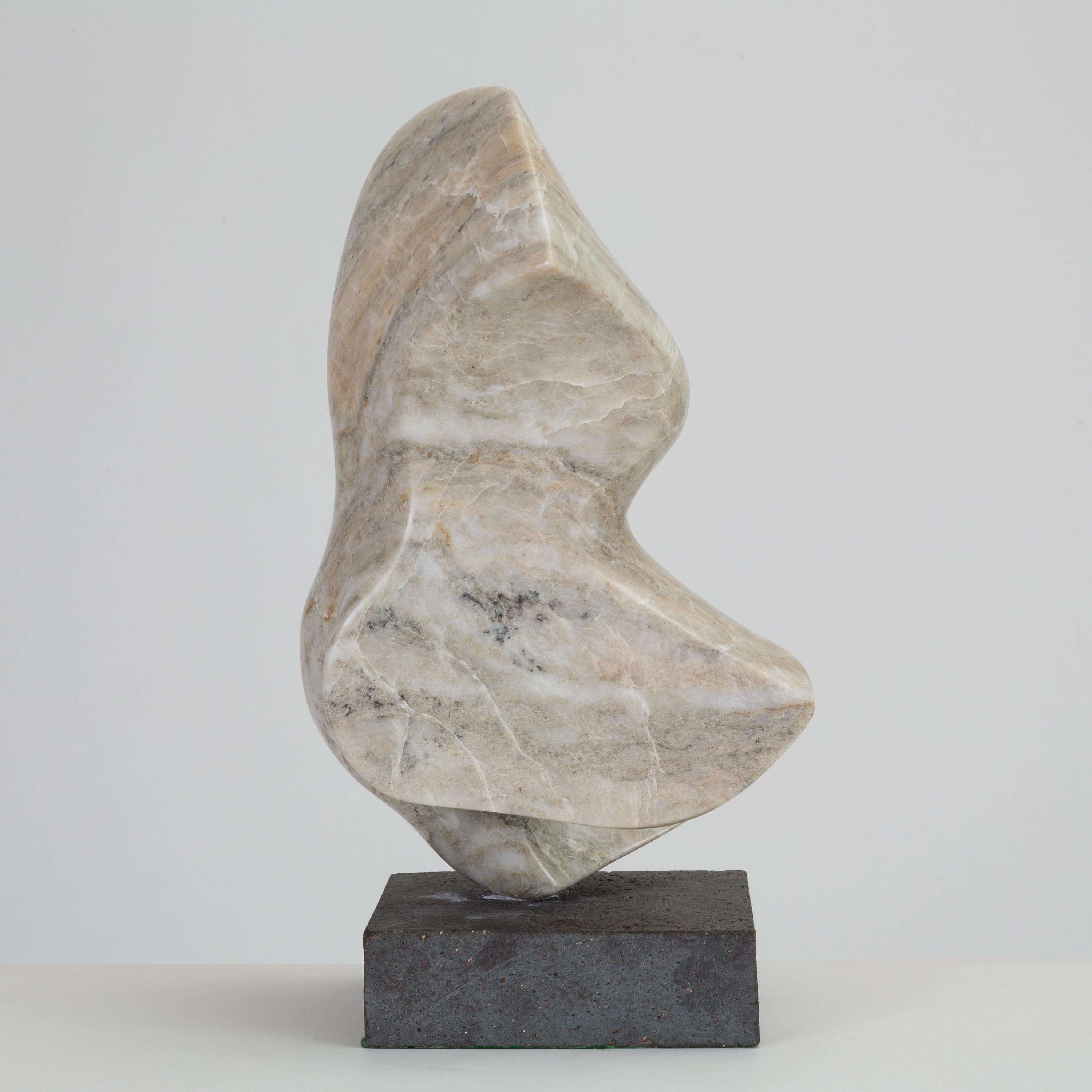 20th Century Abstract Marble Sculpture on Stone Mount
