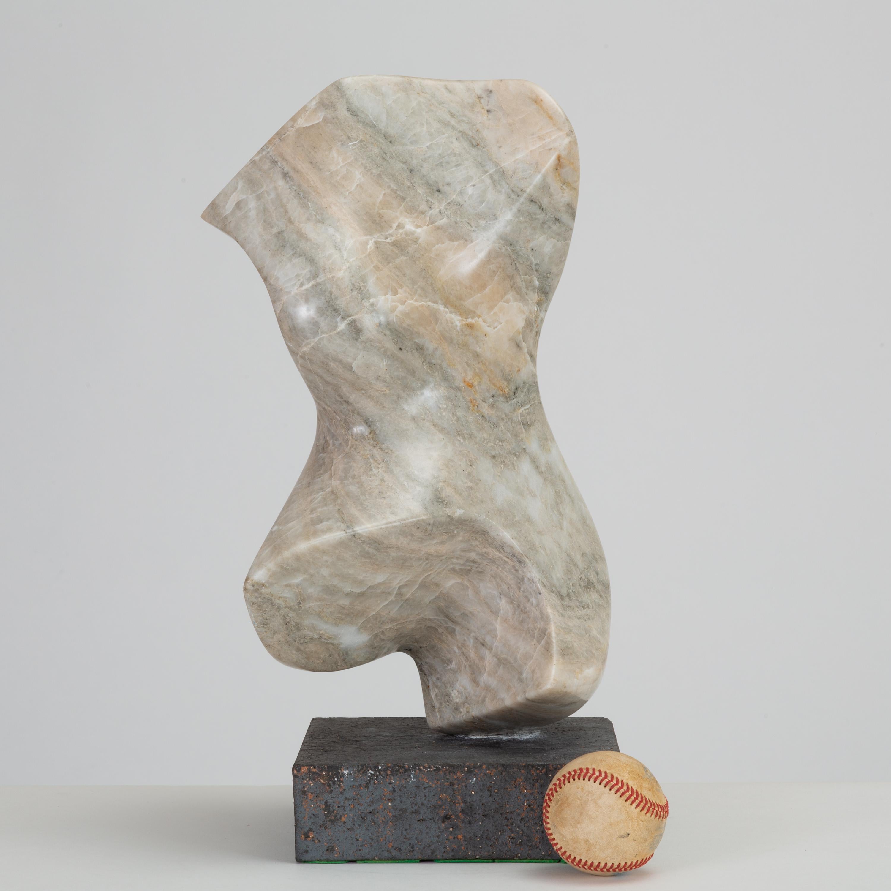Abstract Marble Sculpture on Stone Mount 1