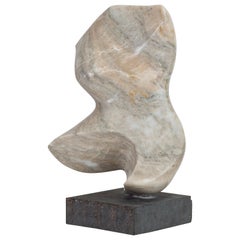 Abstract Marble Sculpture on Stone Mount