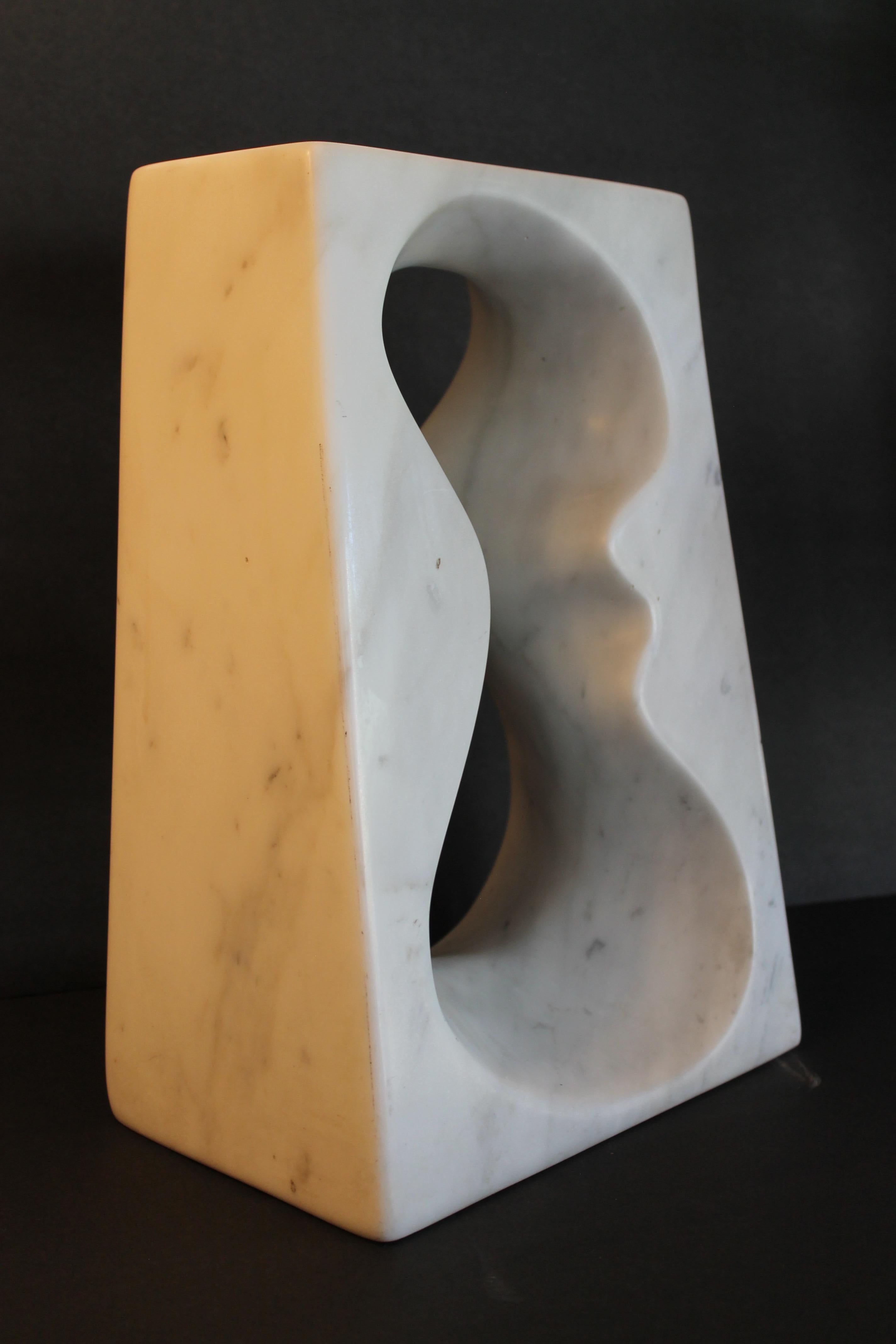 Mid-Century Modern Abstract Marble Sculpture Signed M.M.