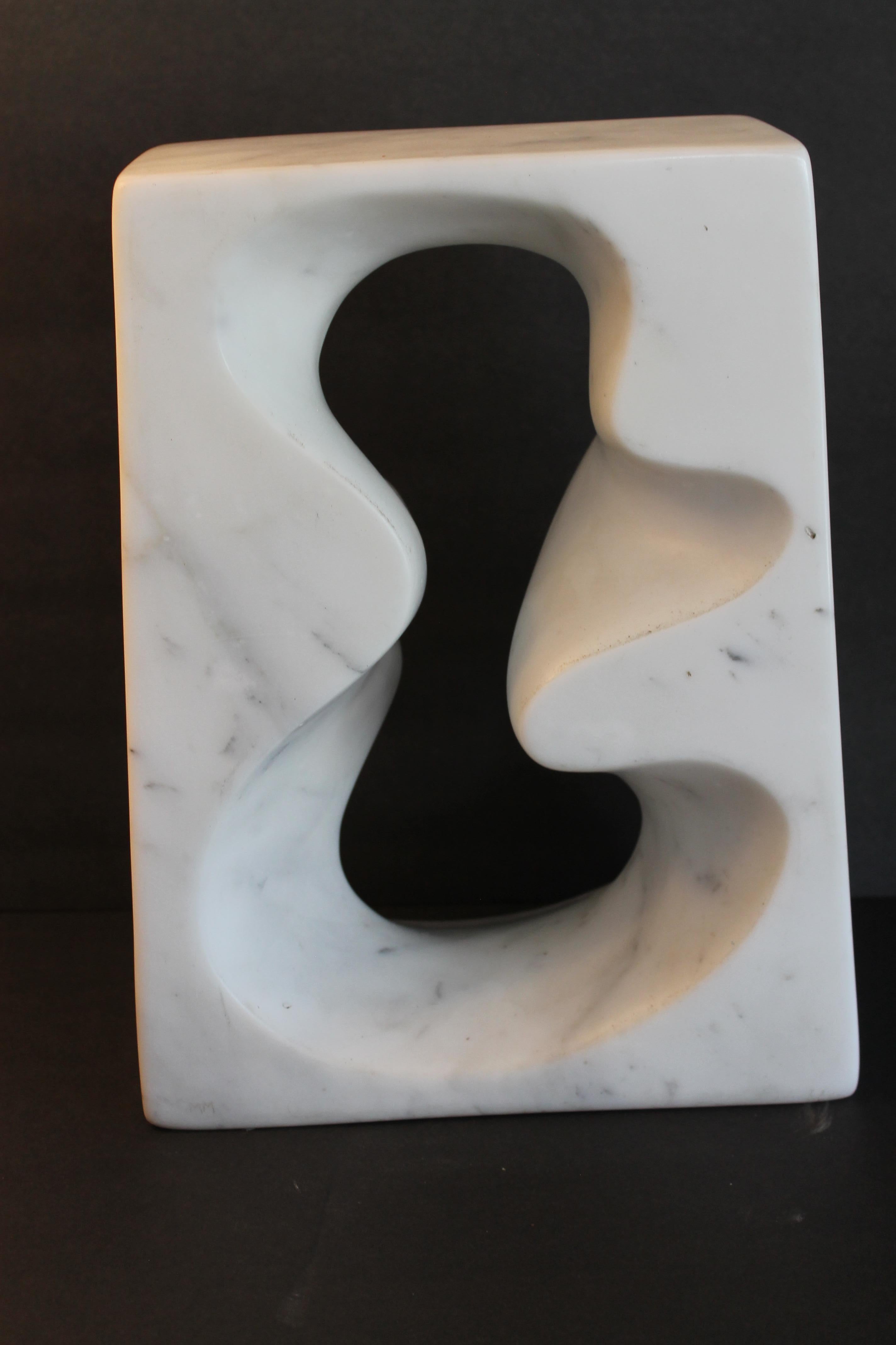 American Abstract Marble Sculpture Signed M.M.