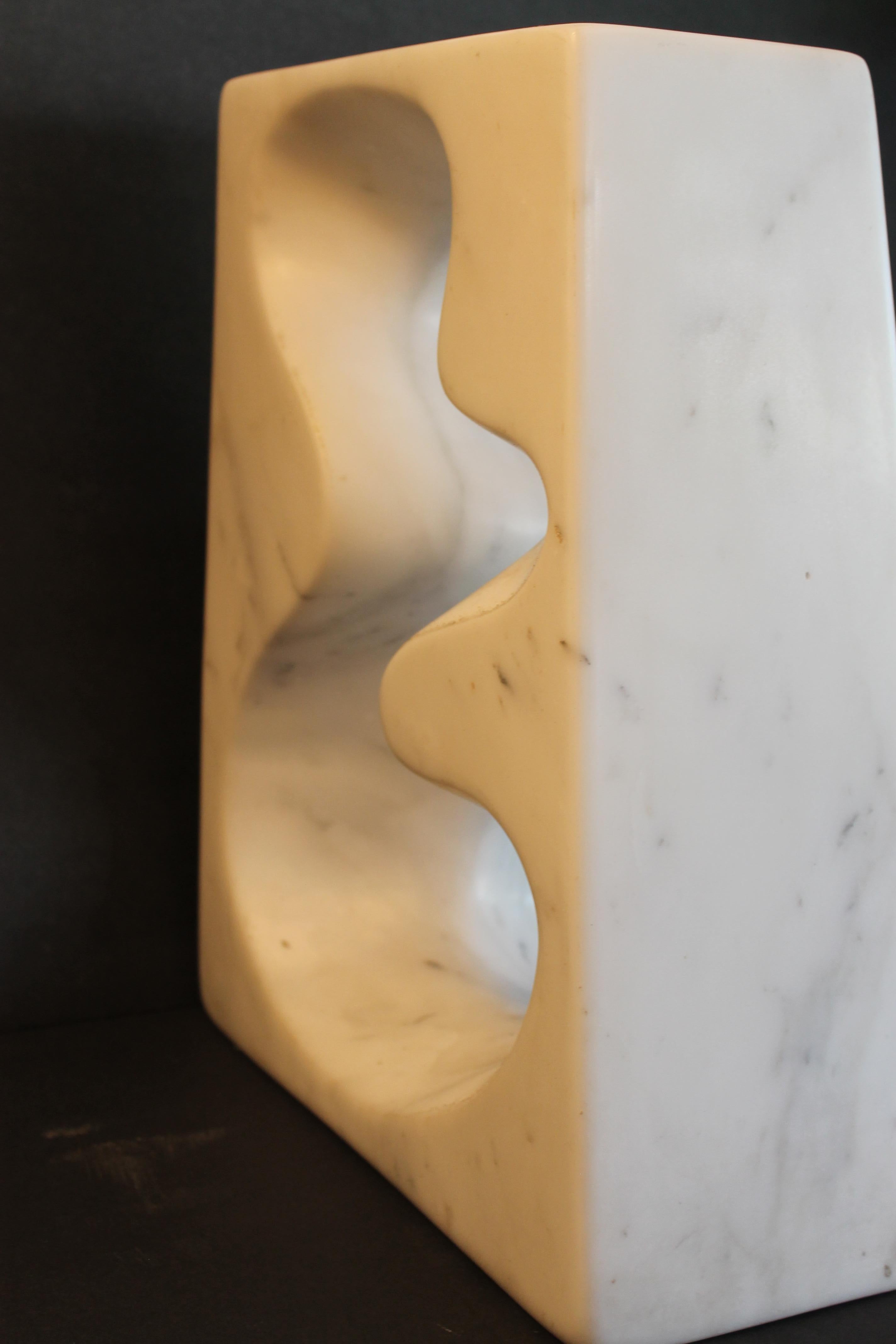 Late 20th Century Abstract Marble Sculpture Signed M.M.
