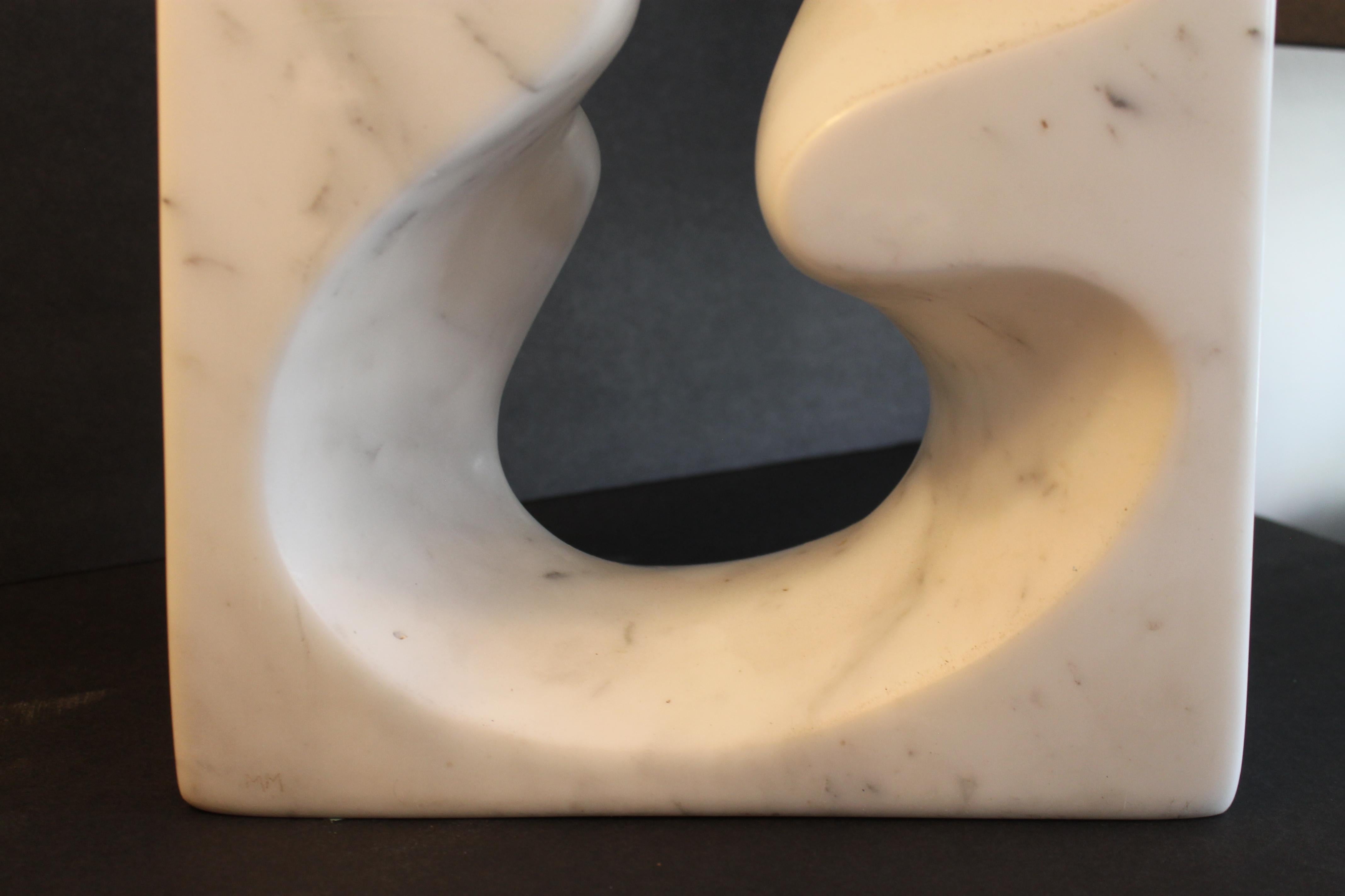 Abstract Marble Sculpture Signed M.M. 1