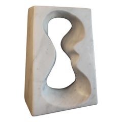 Abstract Marble Sculpture Signed M.M.