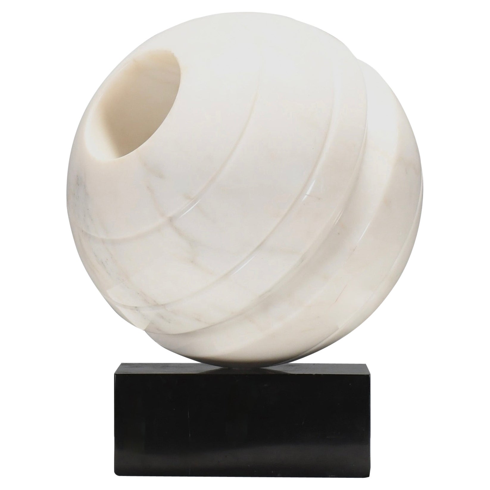 Abstract Marble “Sfera" Sculpture by Aldo Dazzi, Italy 1970s For Sale