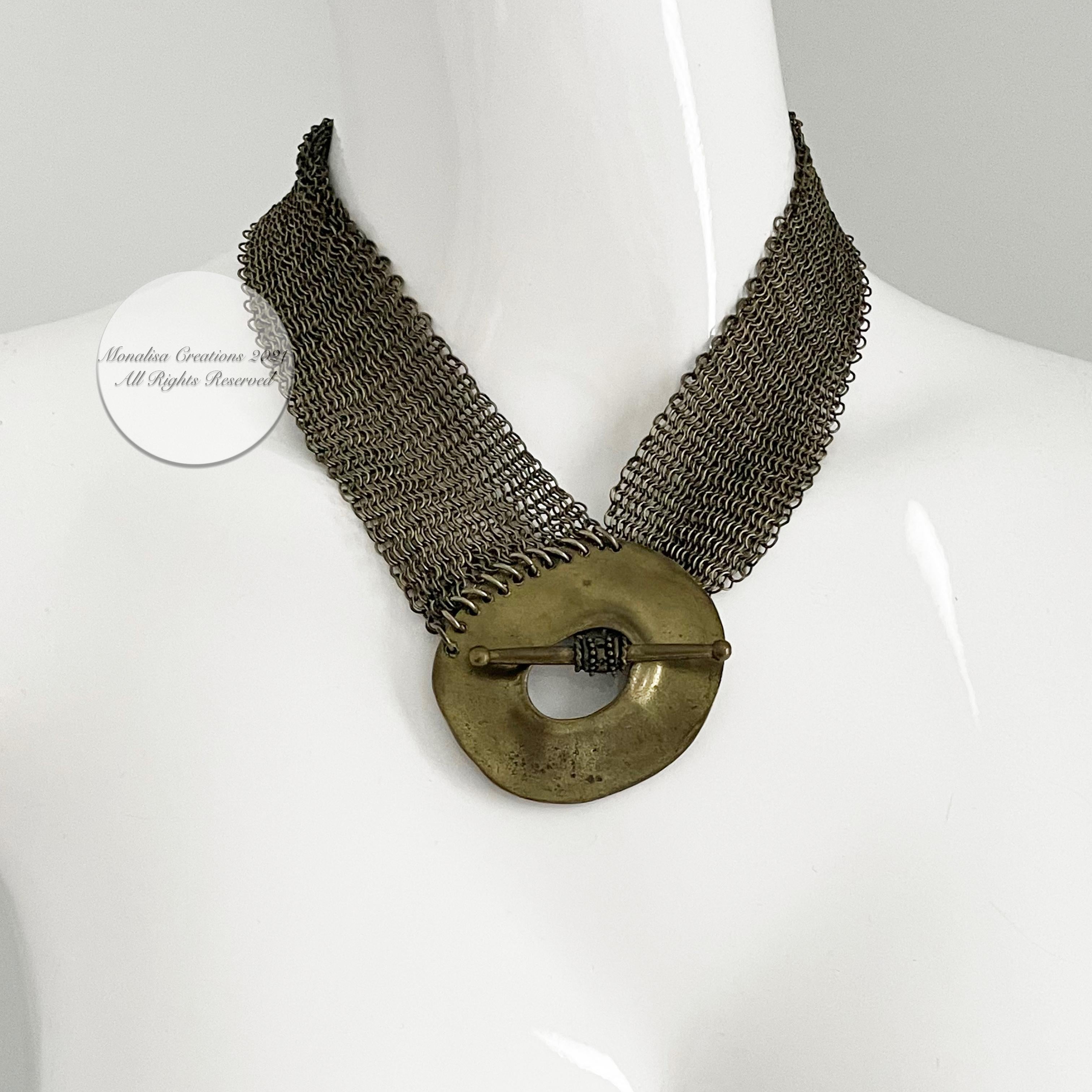 Abstract Mesh Necklace Chain Mail by Anthony Ferrara Vintage 90s For