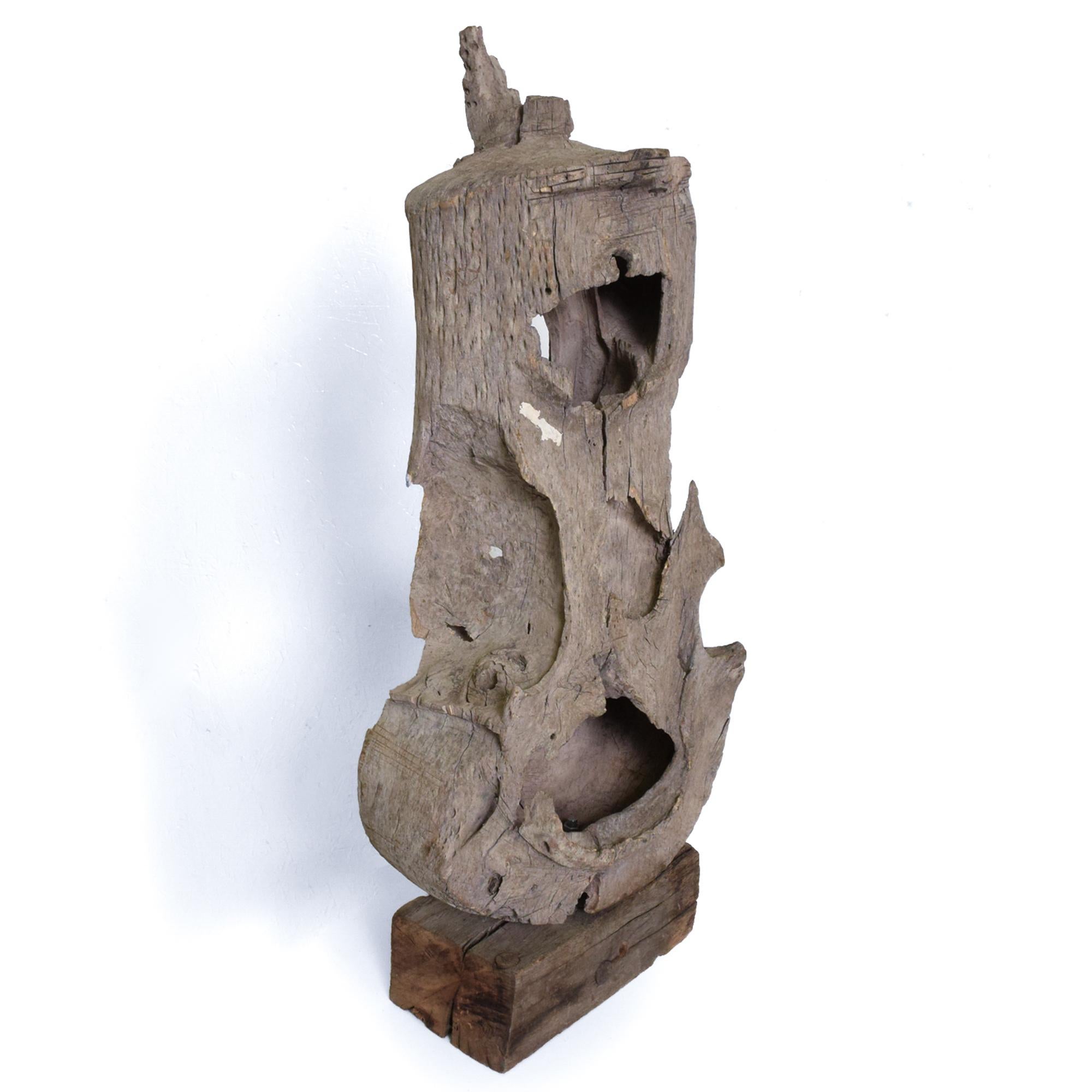 Mexican 1950s Abstract Mesquite Wood Sculpture Mexico 