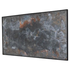 Abstract Metal Artwork in Wooden Frame