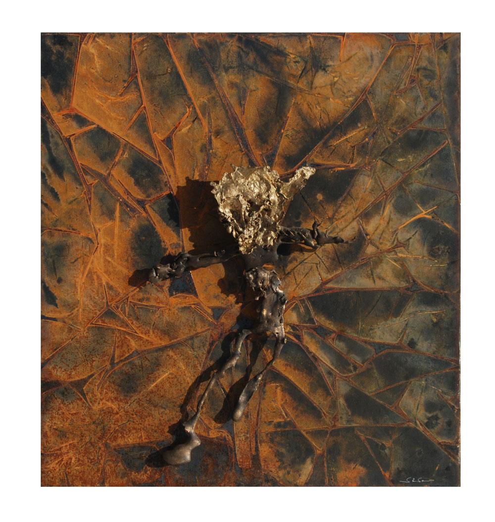 Abstract metal relief by Navid Ghedami

Mixed-media abstract figurative piece sculpted from copper and aged metal. 
 
See additional pieces by the artist.

  