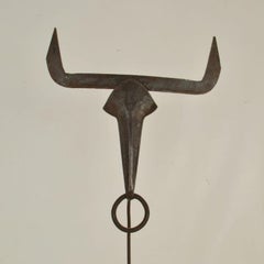 Abstract Metal Sculpture of a Bull