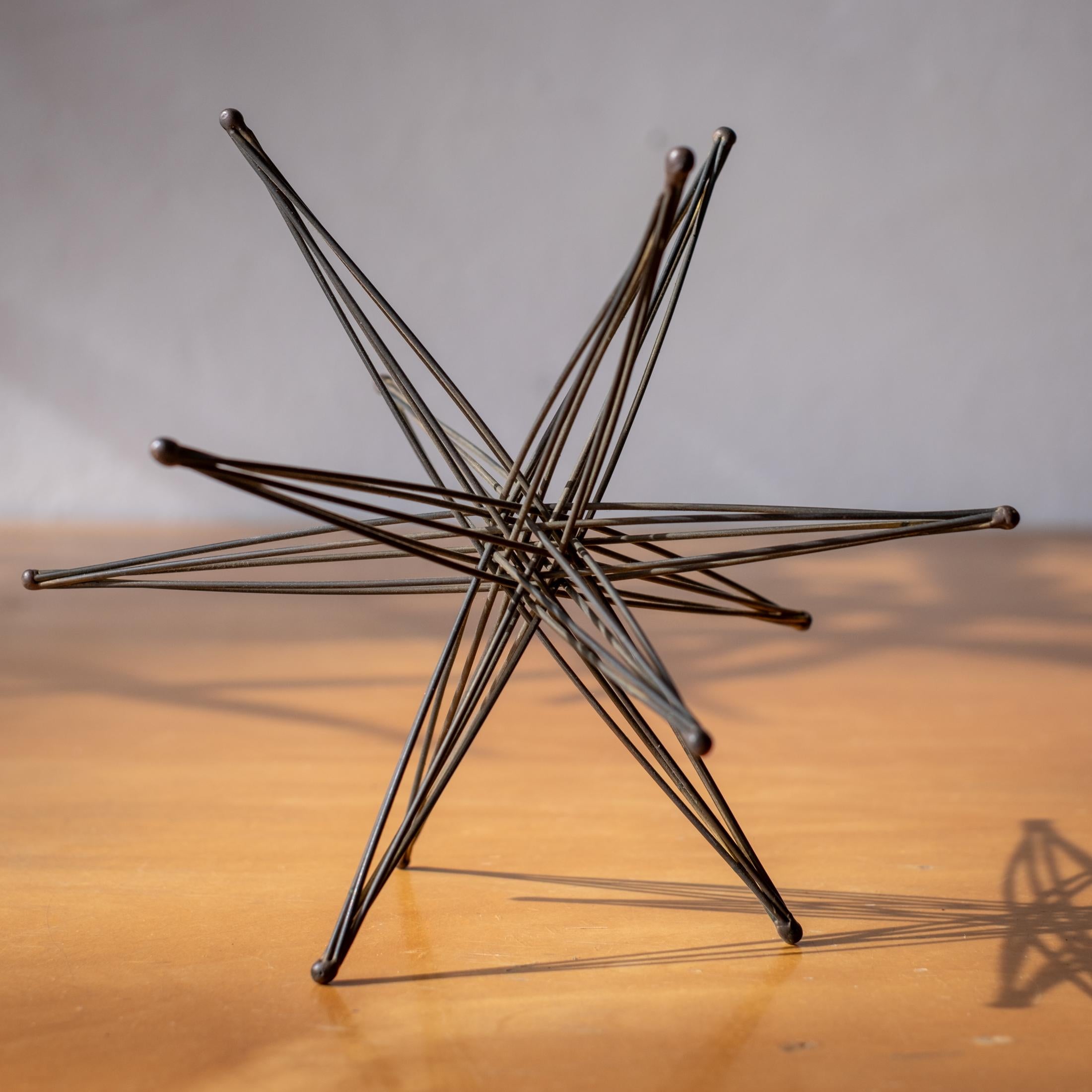 Abstract welded metal table top sculpture from the 1960s. Expertly crafted in copper with welded tips. The angles of the sculpture can be adjusted to give the piece a different look. Unsigned, 1960s