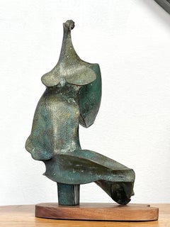 Abstract Mid Century Bronze Sculpture by Carol Harrison 1978