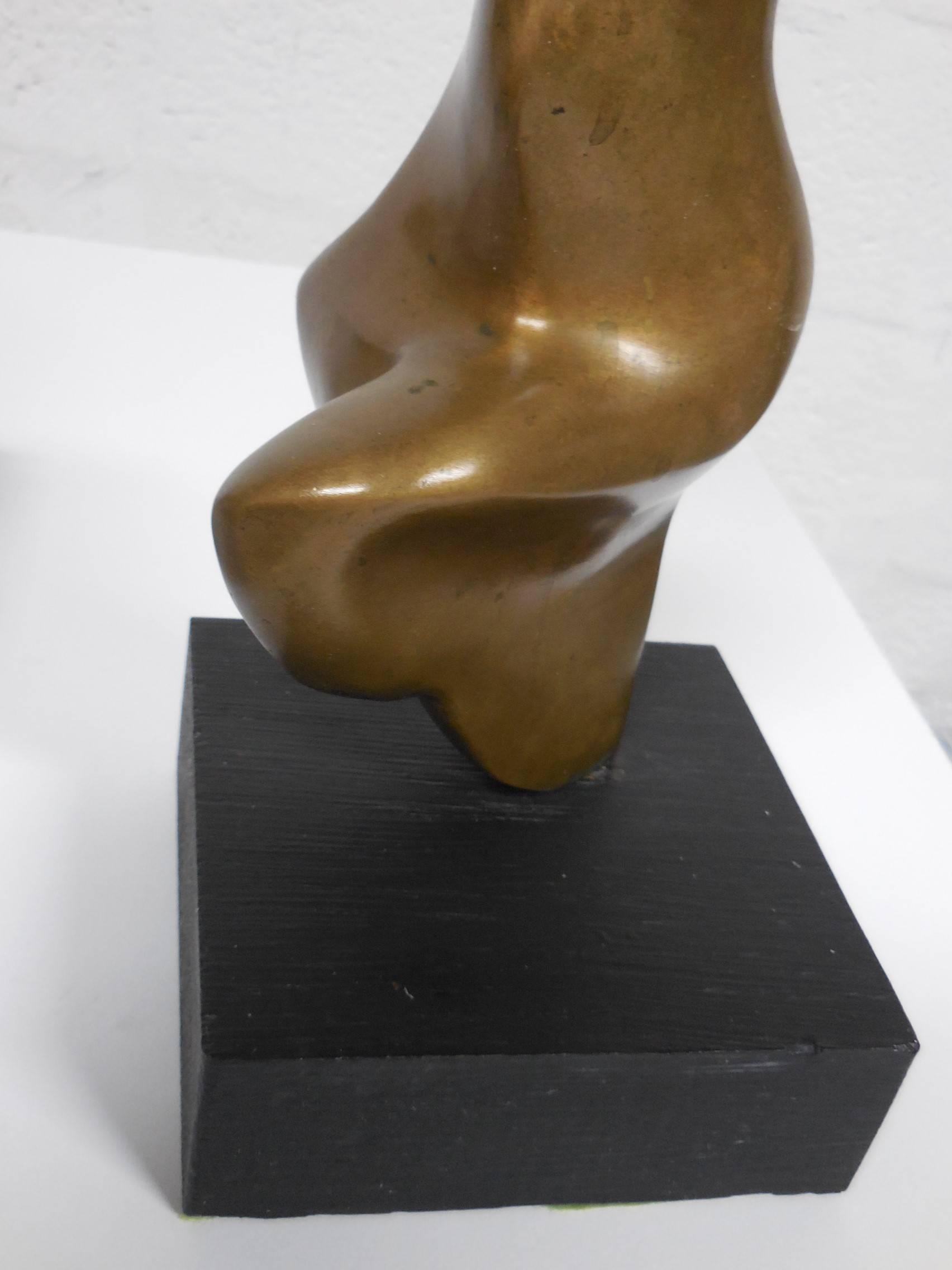 Mid-20th Century Abstract Midcentury Bronze Sculpture of Nude in Movement, 1966