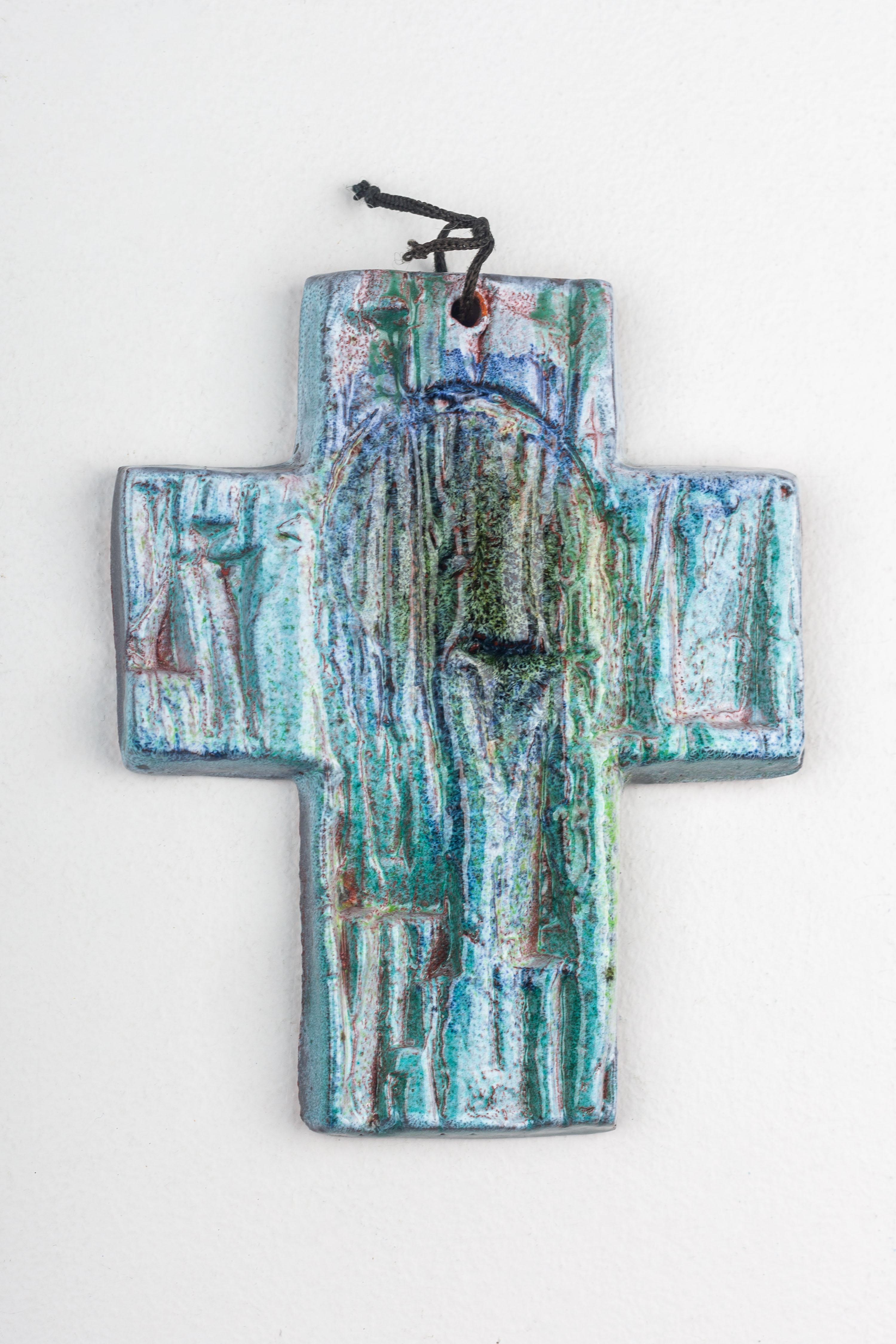 Abstract Mid-Century Ceramic Cross For Sale 5