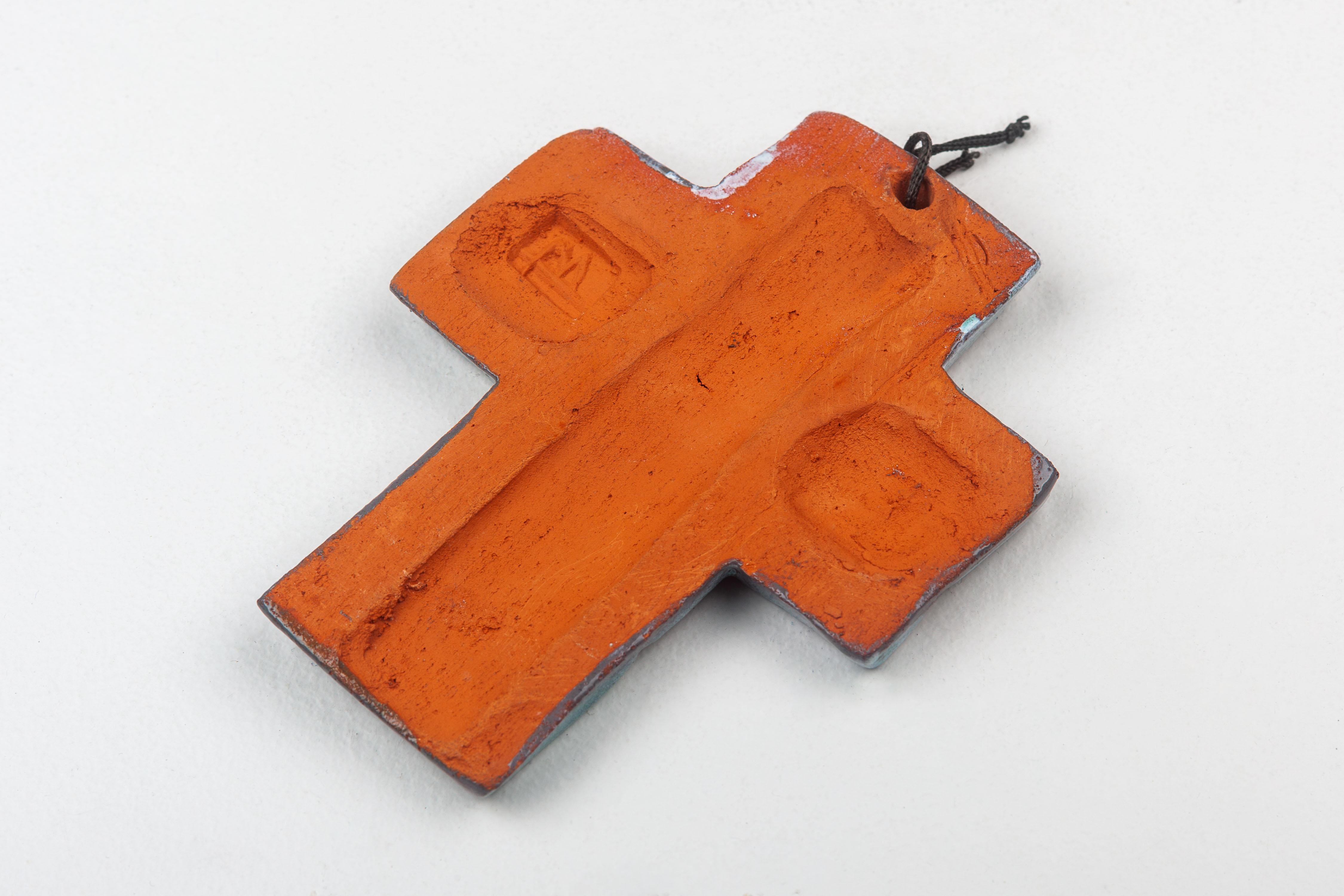 Abstract Mid-Century Ceramic Cross For Sale 1