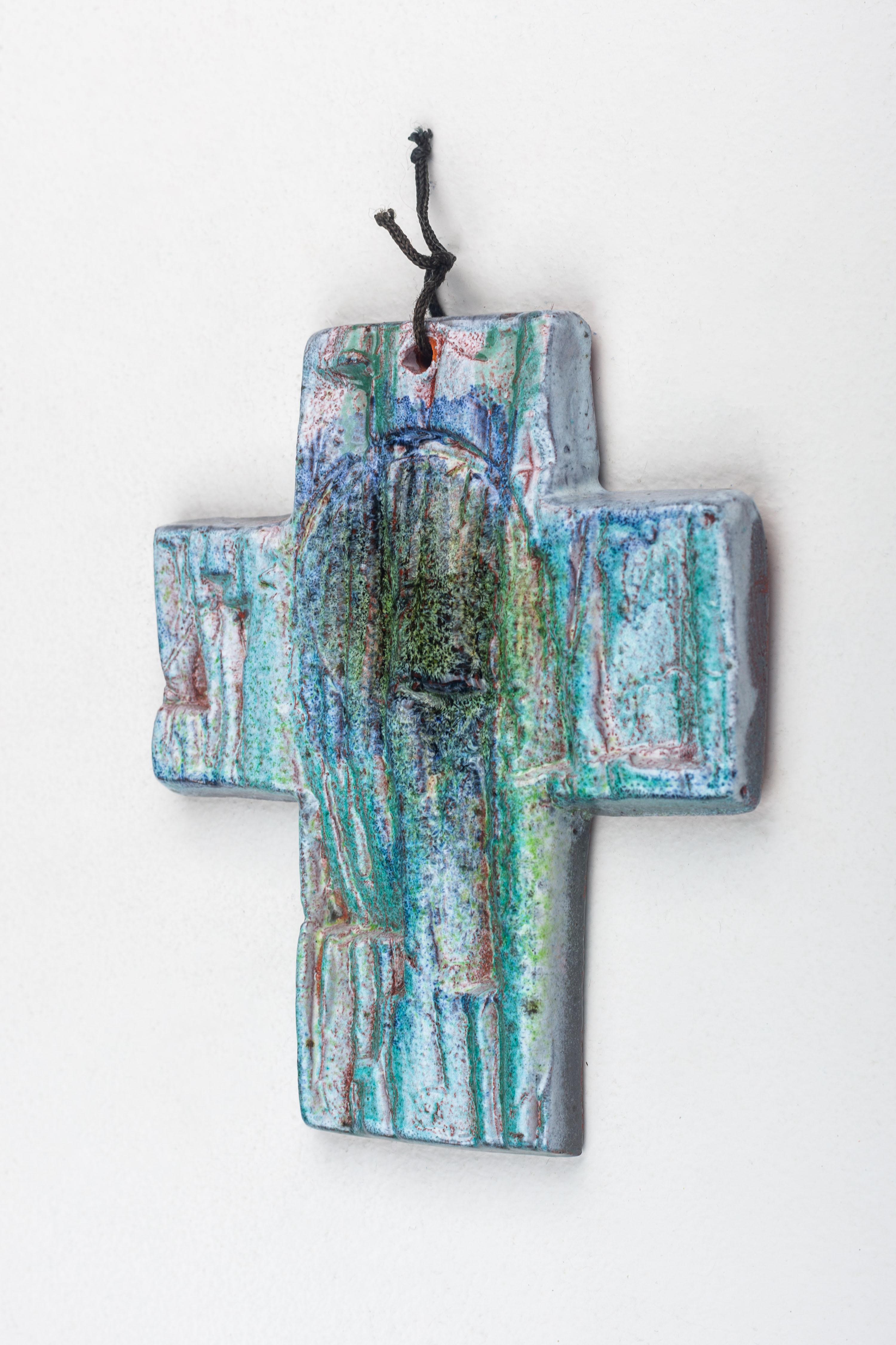Abstract Mid-Century Ceramic Cross For Sale 2