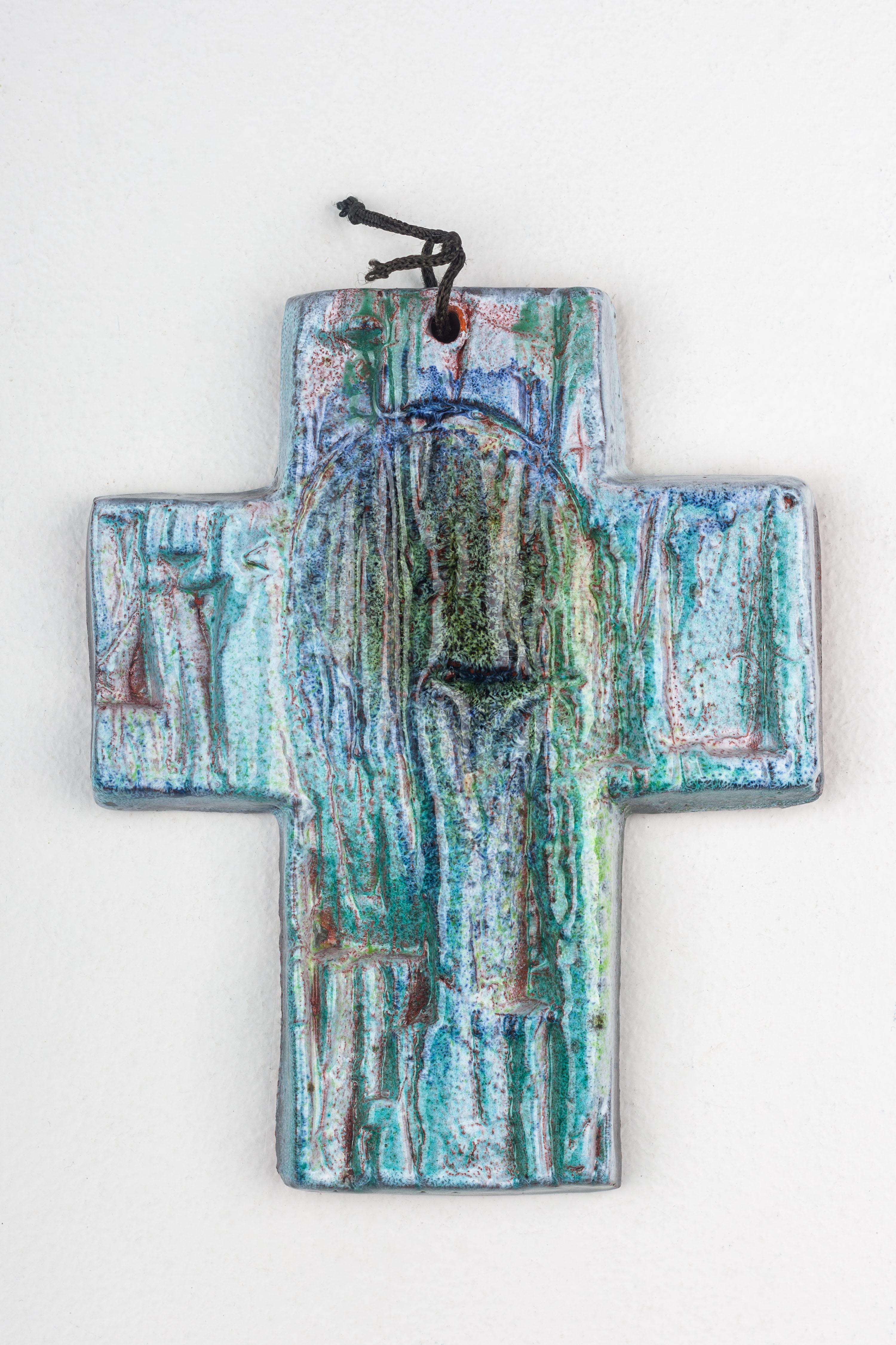 Abstract Mid-Century Ceramic Cross For Sale 3