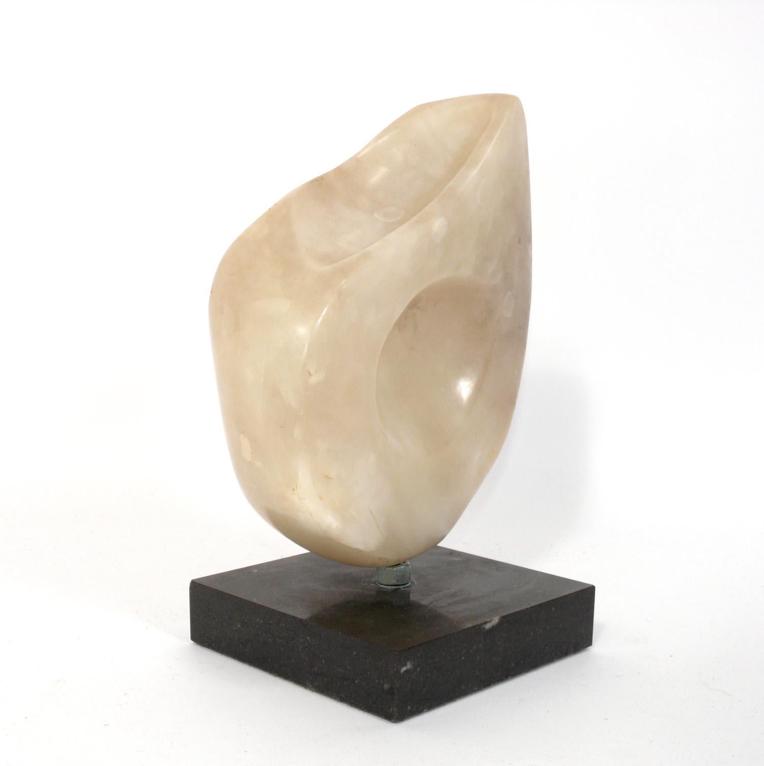 Abstract Mid Century Modern Marble Sculpture, in the manner of Jean Arp, unsigned, probably American, circa 1950s. 