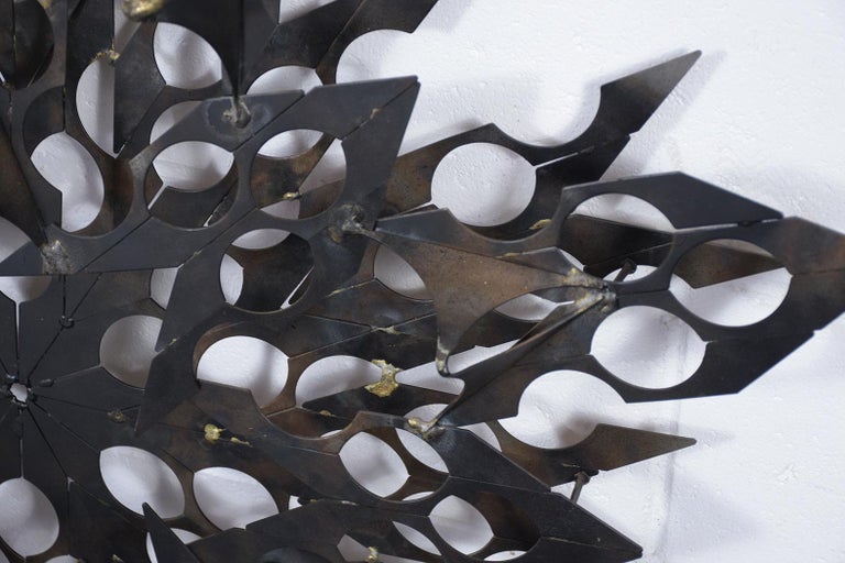 Abstract MidCentury Modern Metal Wall Sculpture at 1stDibs