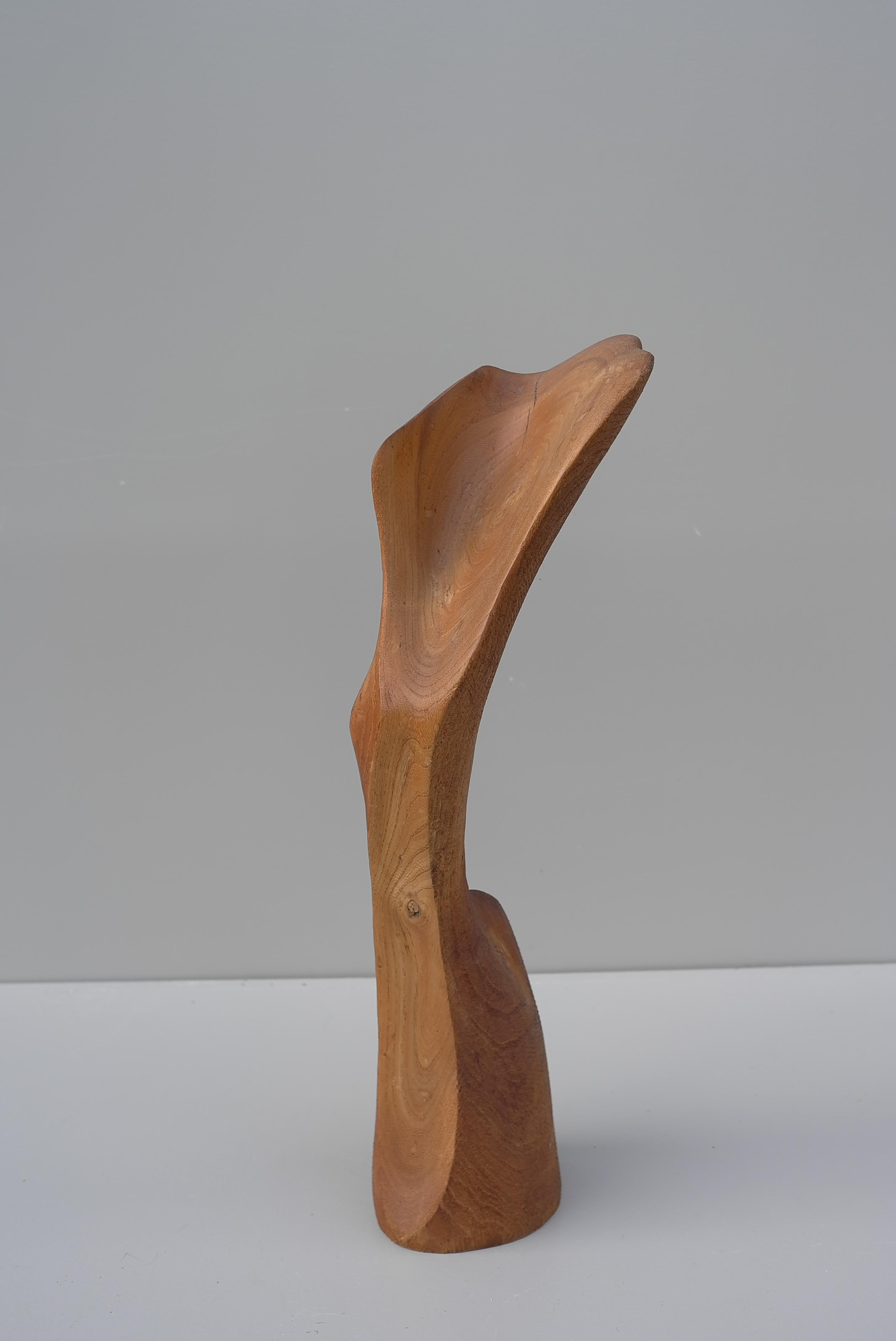 Dutch  Abstract Mid-Century Modern Organic Wooden Sculpture, 1960's For Sale