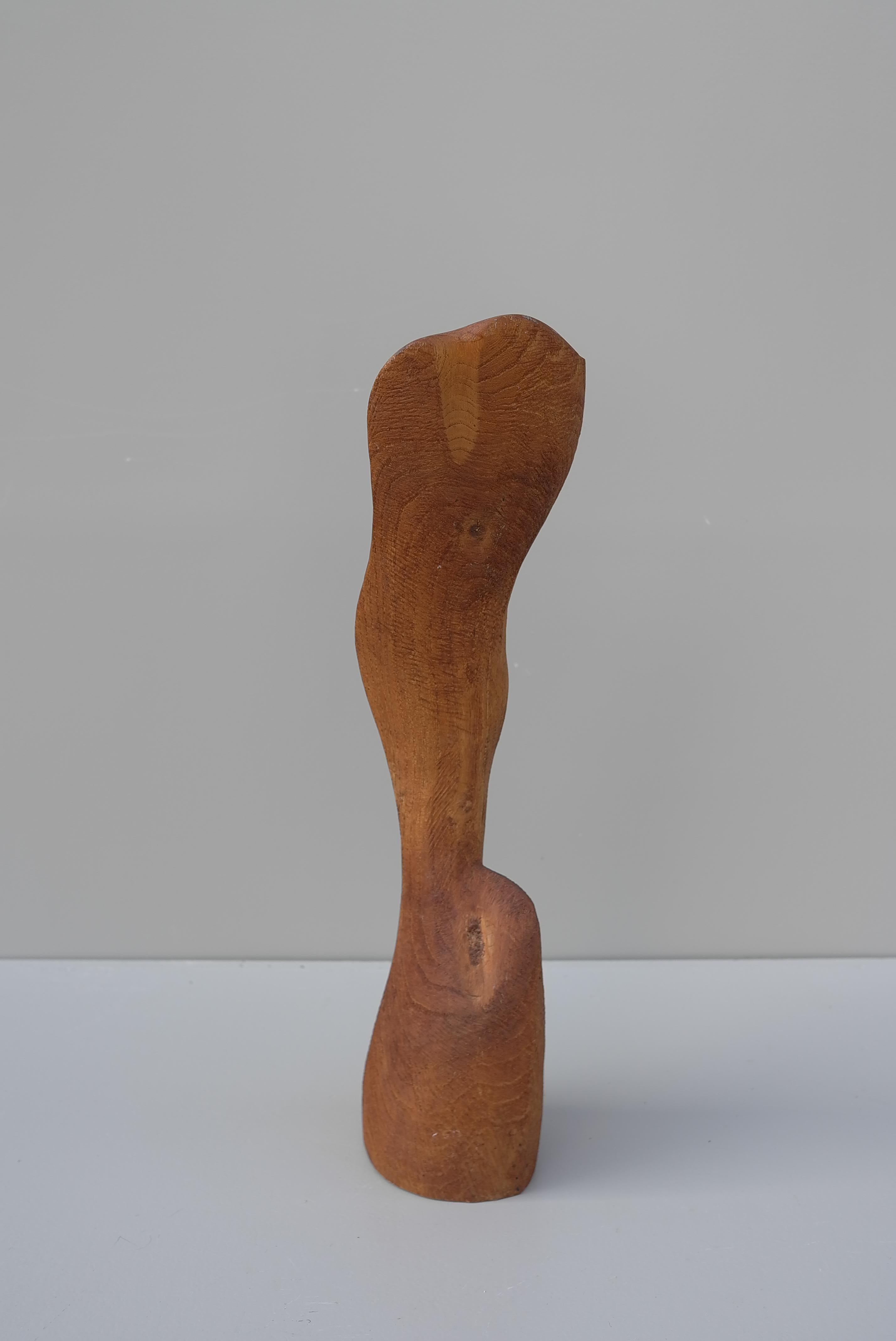 Carved  Abstract Mid-Century Modern Organic Wooden Sculpture, 1960's For Sale