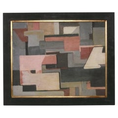 Abstract Mid Century Modern Painting 29.75" x 35.75" circa 1960s