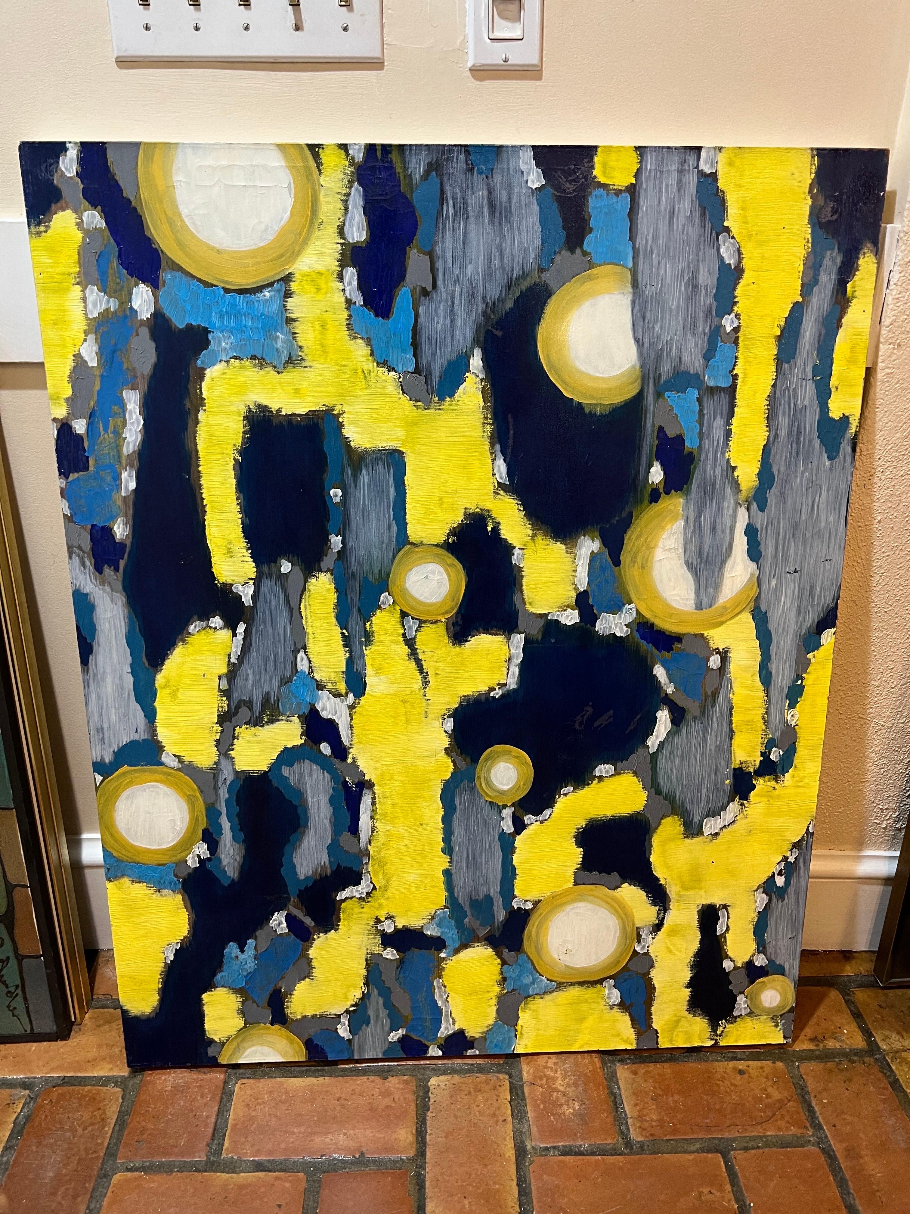 Mid-Century moderno Quadro astratto di metà secolo intitolato 