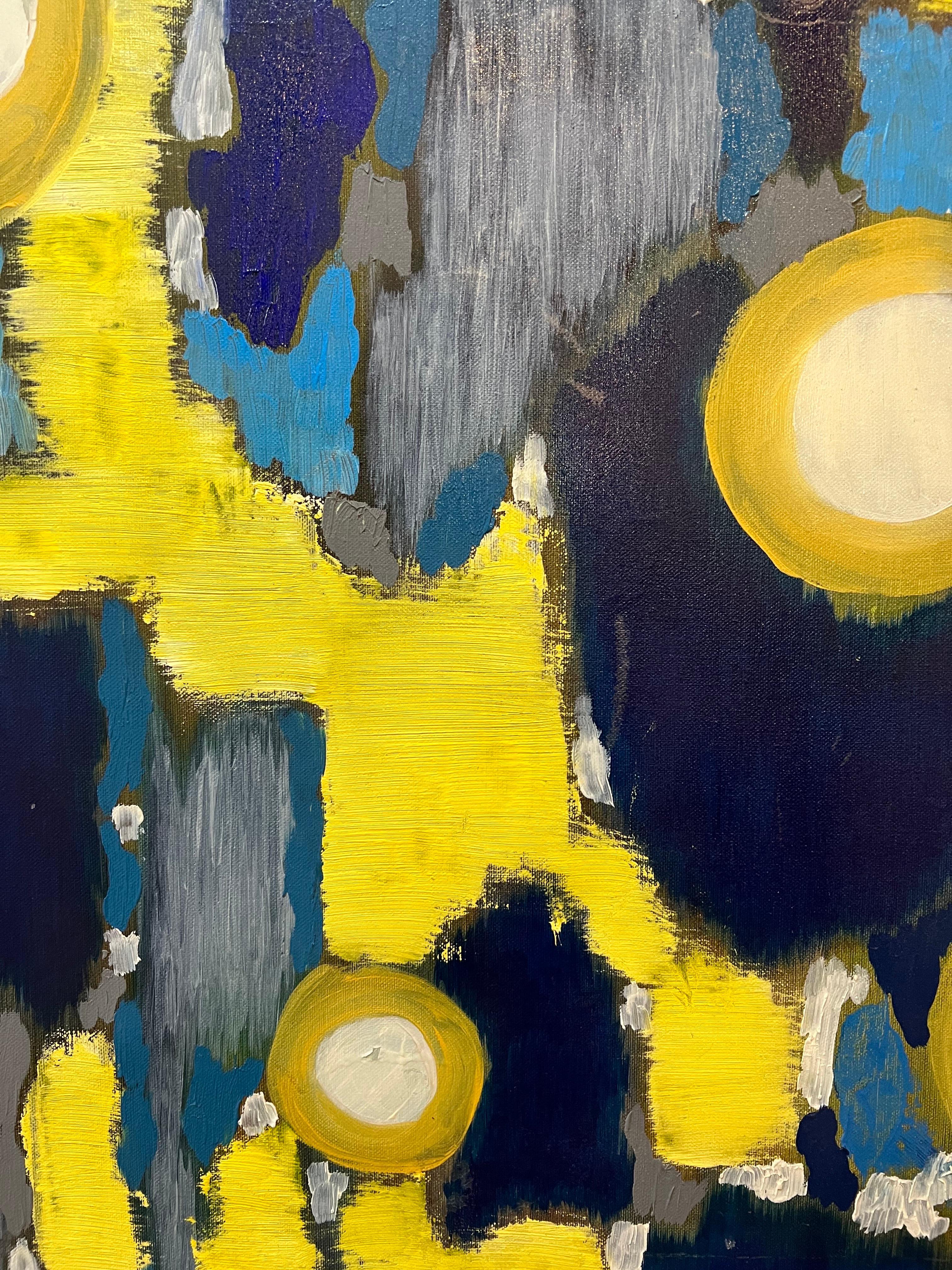 Fine XX secolo Quadro astratto di metà secolo intitolato 