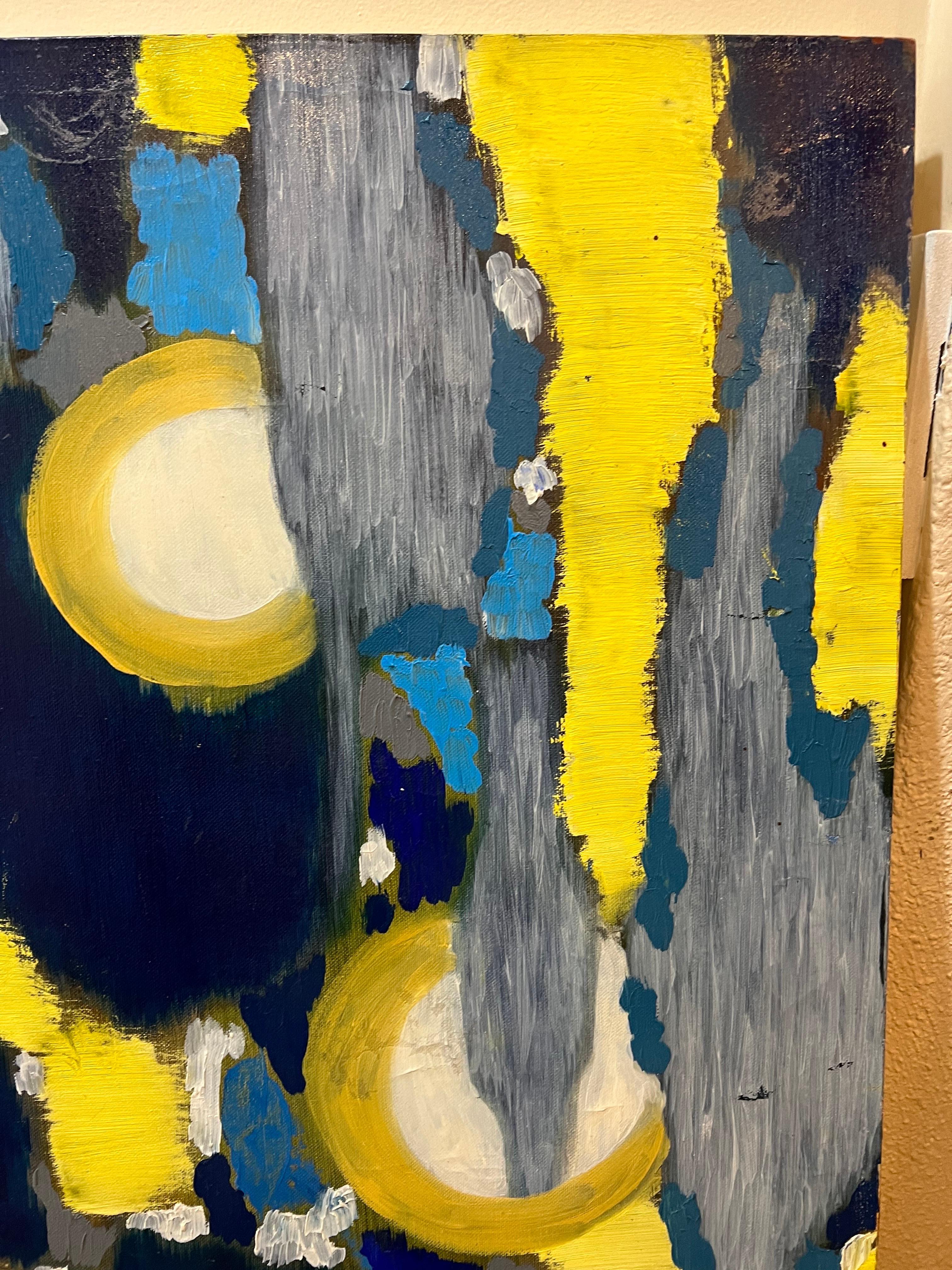 Abstraktes Gemälde mit dem Titel „Lumieres“, Moderne der Mitte des Jahrhunderts im Angebot 1