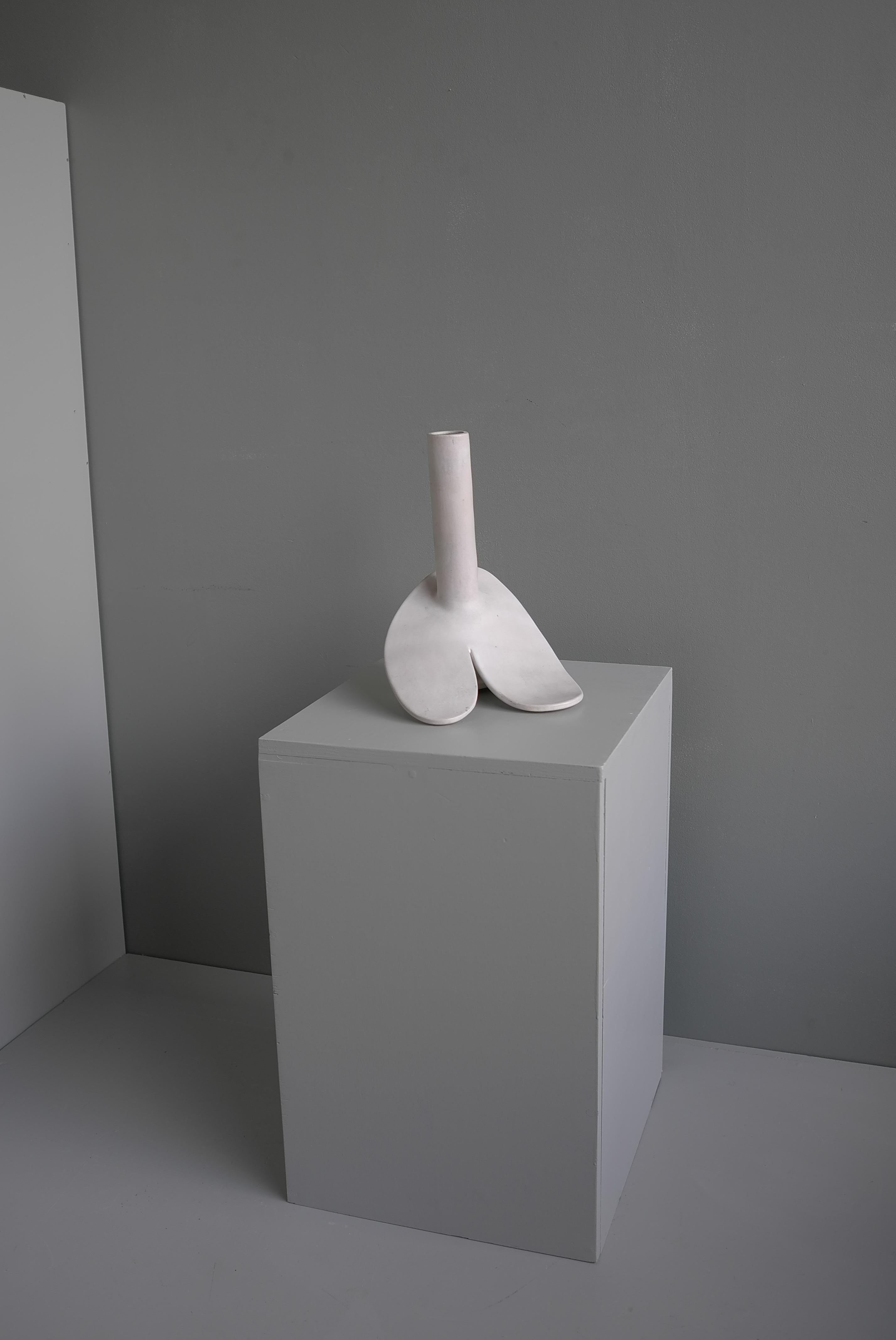 Abstract Mid-Century Modern White Glazed Phallus Sculpture, The Netherlands 1976 For Sale 4