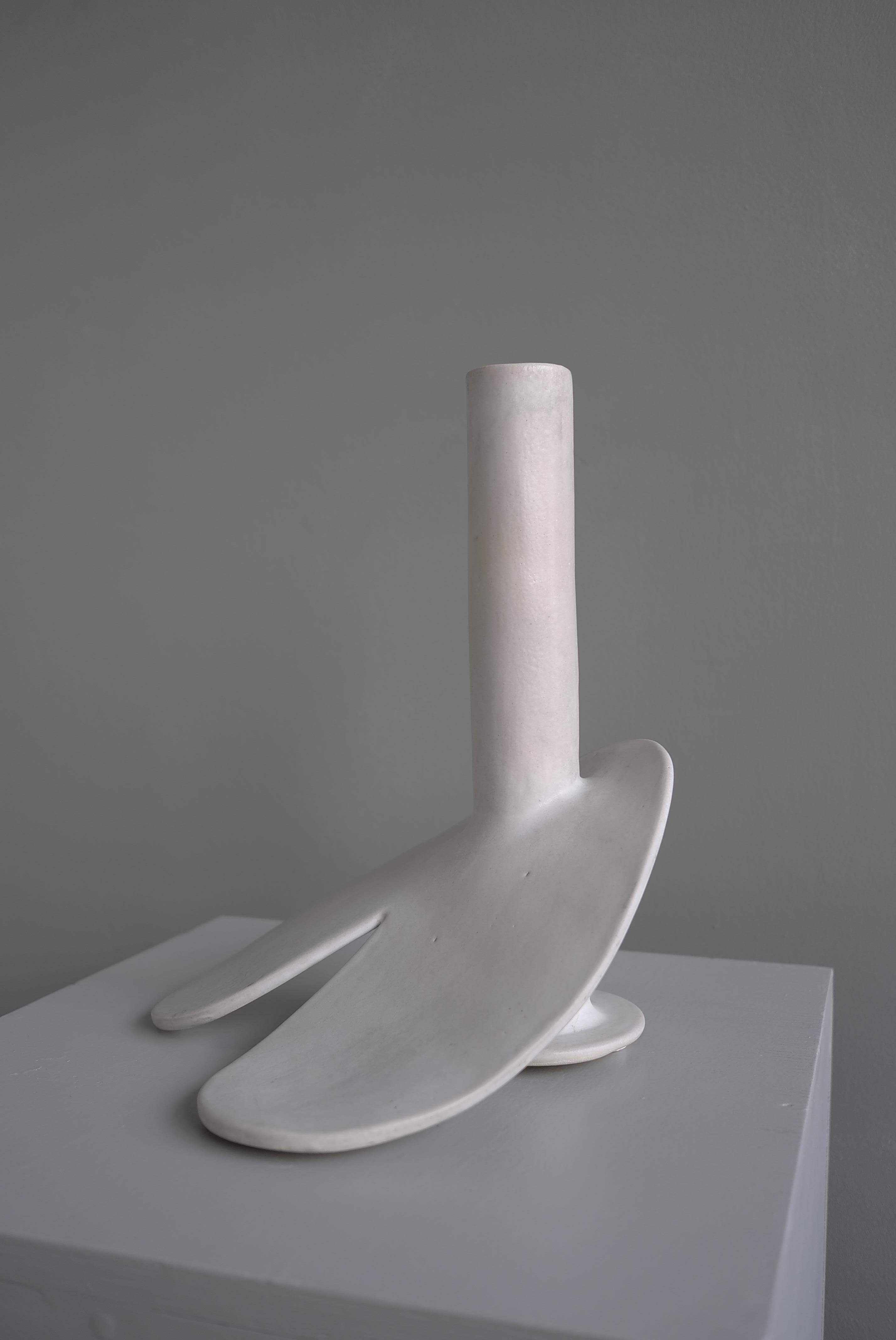Abstract Mid-Century Modern White Glazed Phallus Sculpture, The Netherlands 1976 For Sale 6