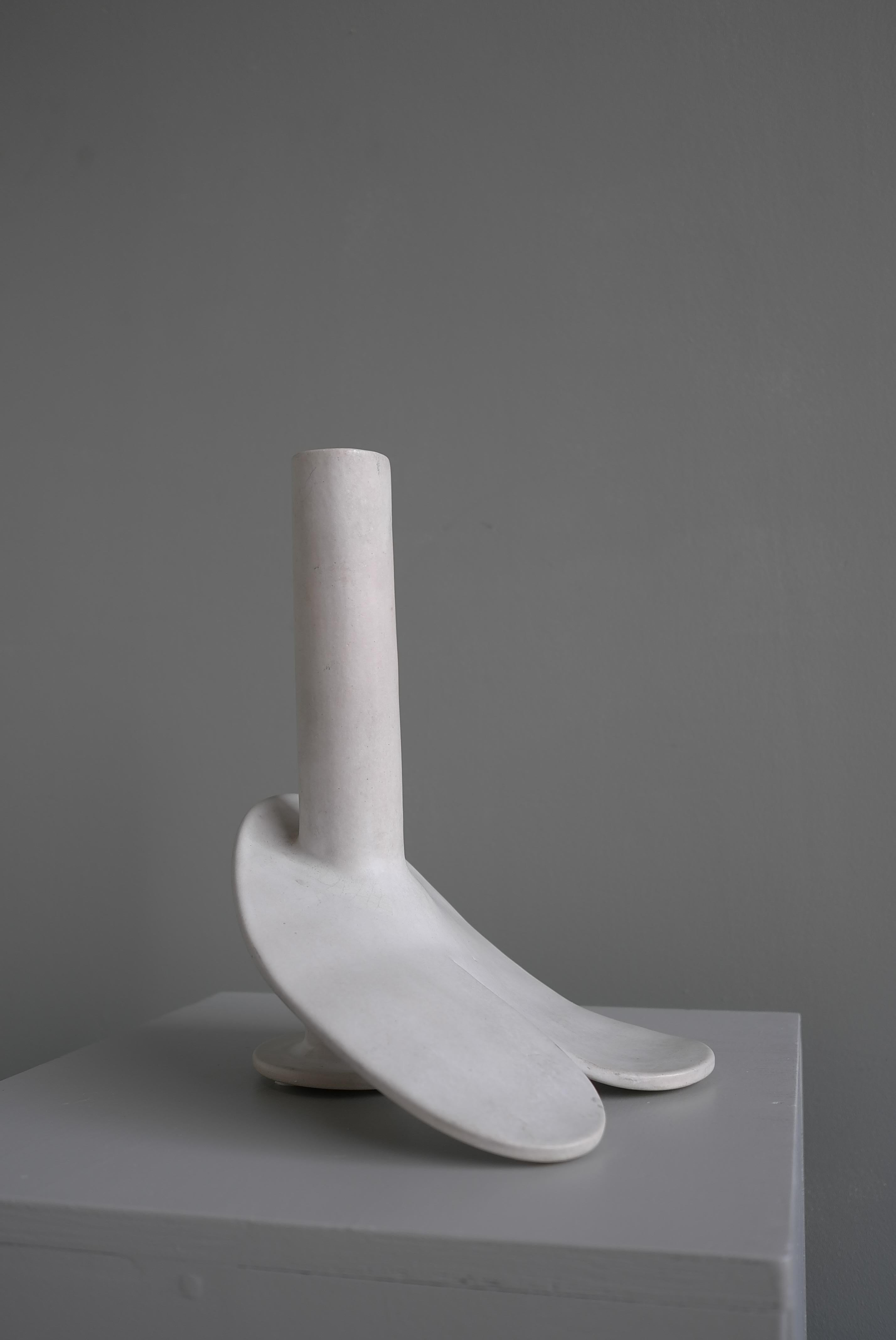 Abstract Mid-Century Modern White Glazed Phallus Sculpture, The Netherlands 1976 For Sale 8