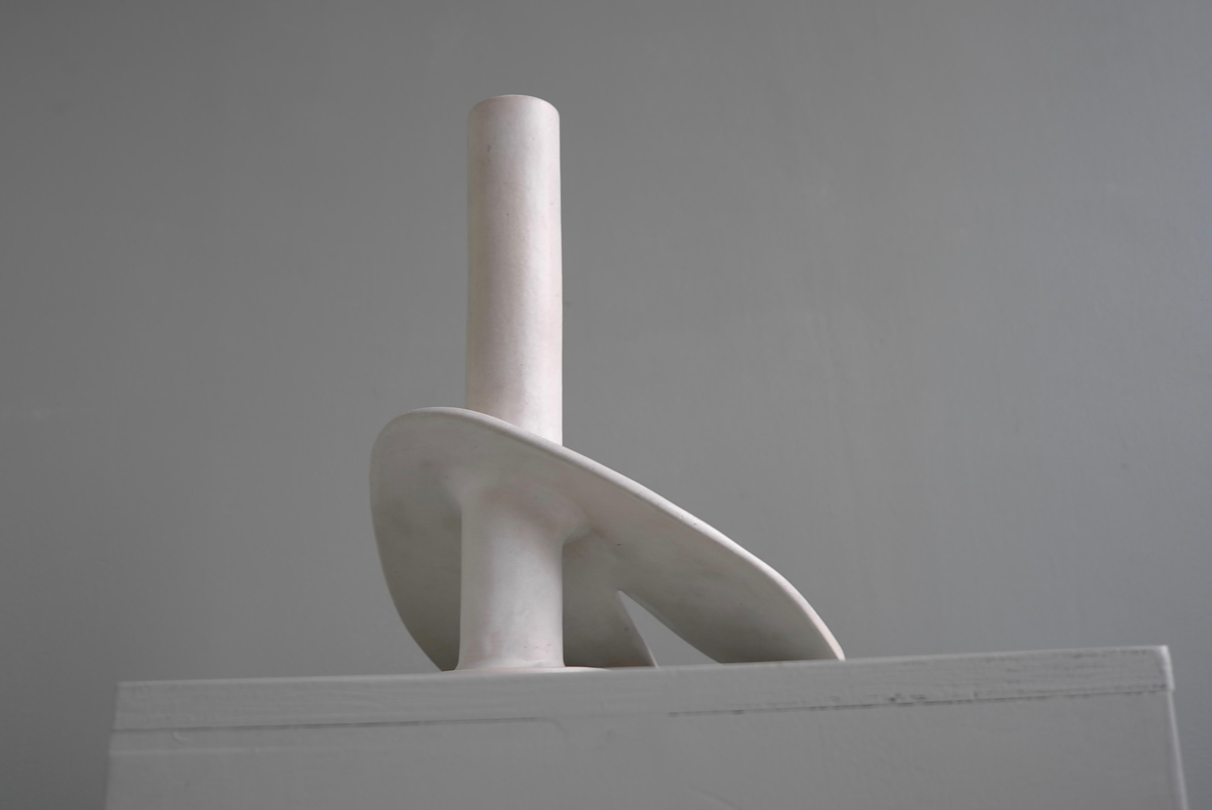 Abstract Mid-Century Modern White Glazed Phallus Sculpture, The Netherlands 1976 For Sale 9