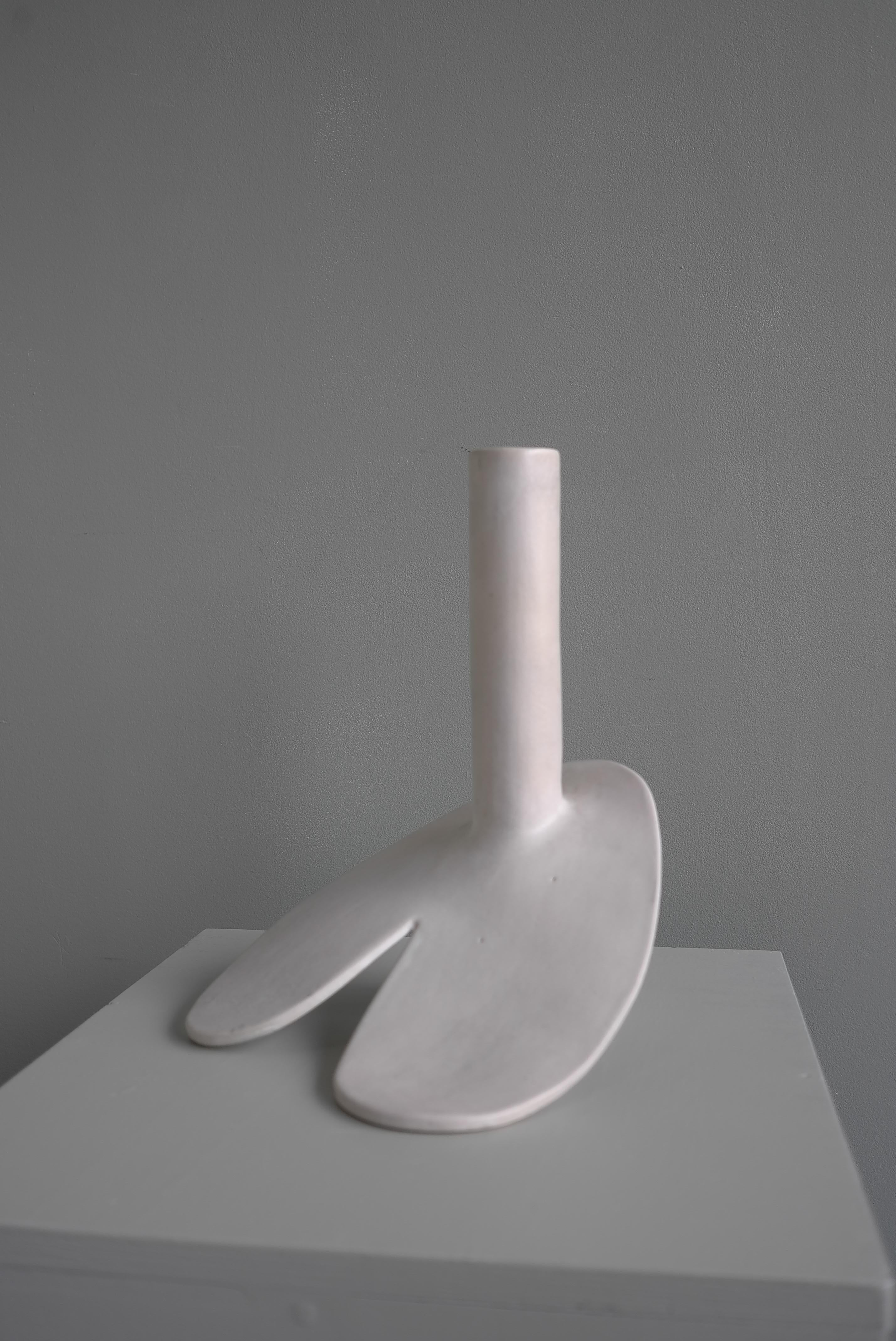 Abstract Mid-Century Modern White Glazed Phallus Sculpture, The Netherlands 1976 For Sale 11