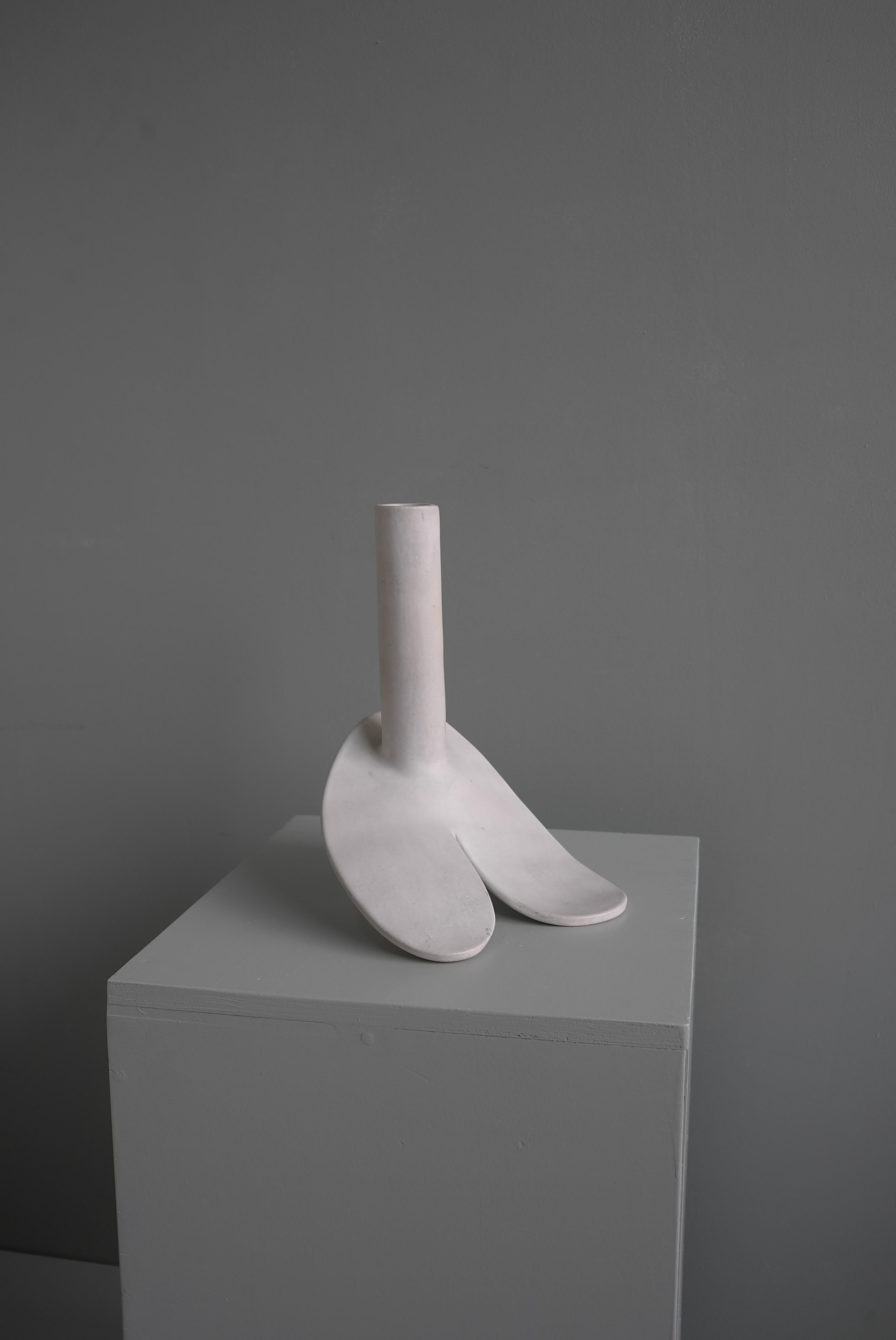 Abstract Mid-Century Modern White Glazed Phallus Sculpture, The Netherlands 1976 For Sale 12