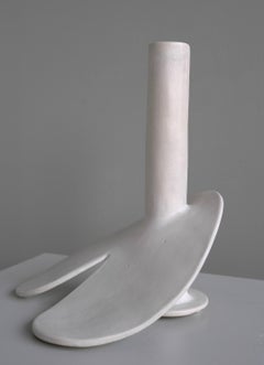 Abstract Mid-Century Modern White Glazed Phallus Sculpture, The Netherlands 1976