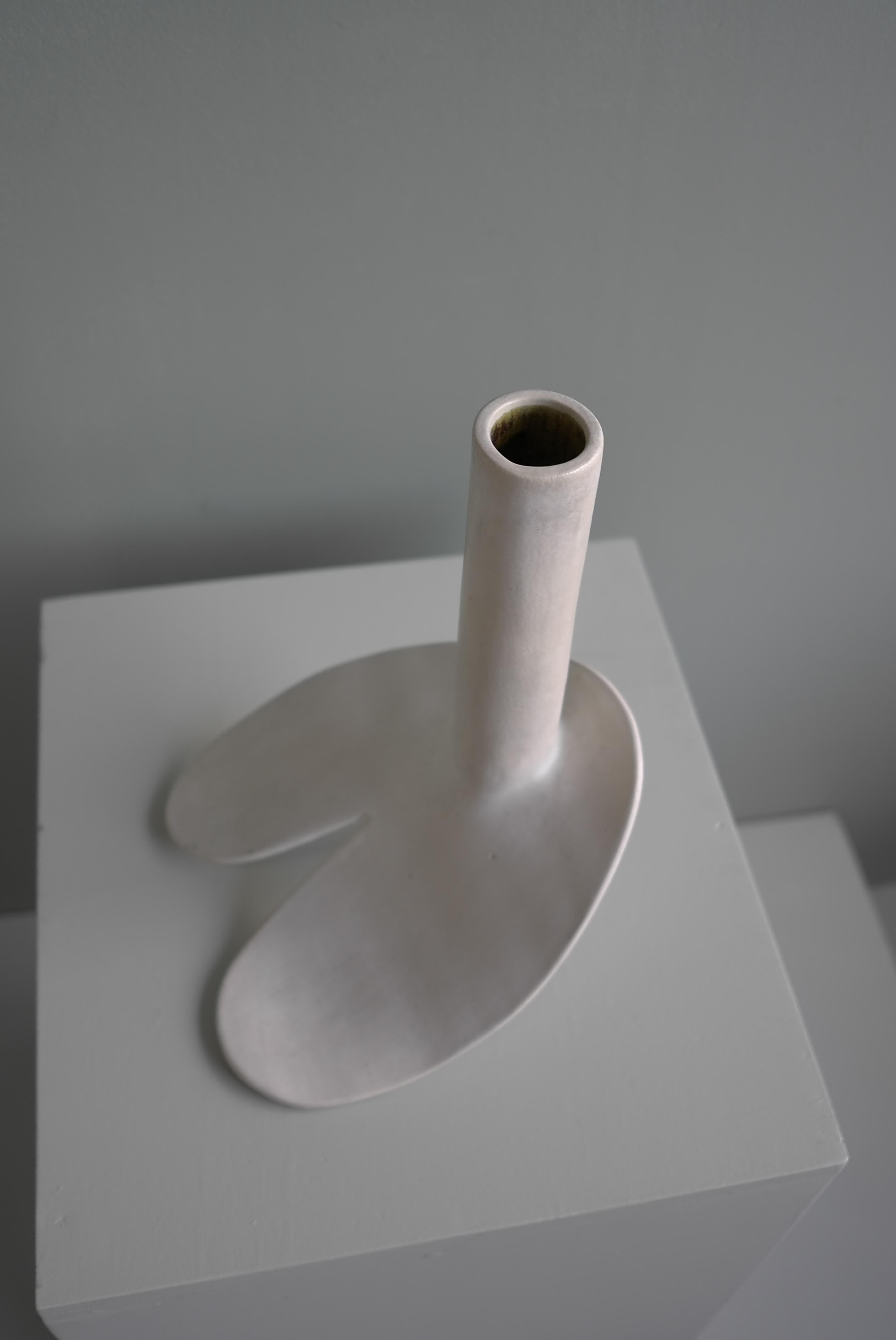 Abstract Mid-Century Modern White Glazed Phallus Sculpture, The Netherlands 1976 For Sale 14
