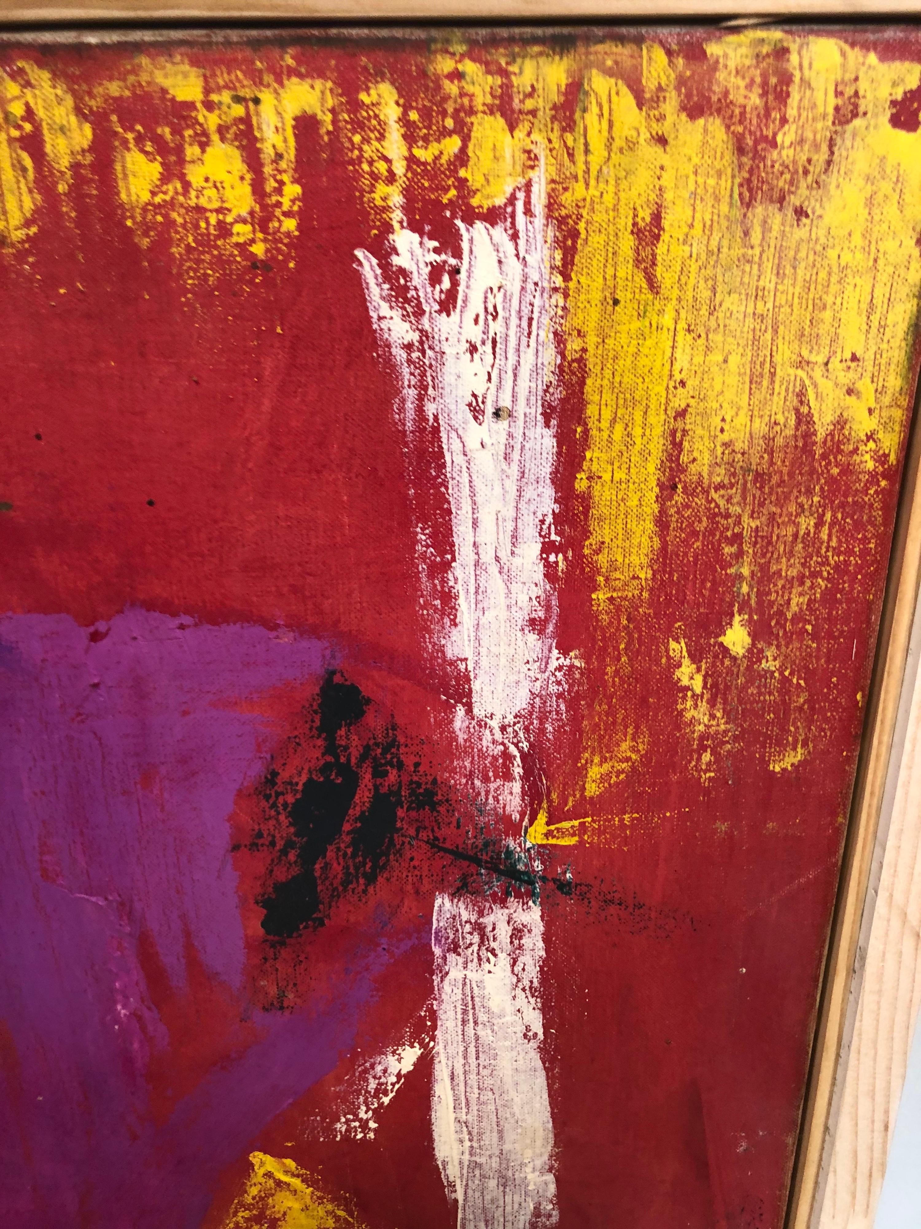 Abstrakt Mid Century auf Leinwand im Angebot 1