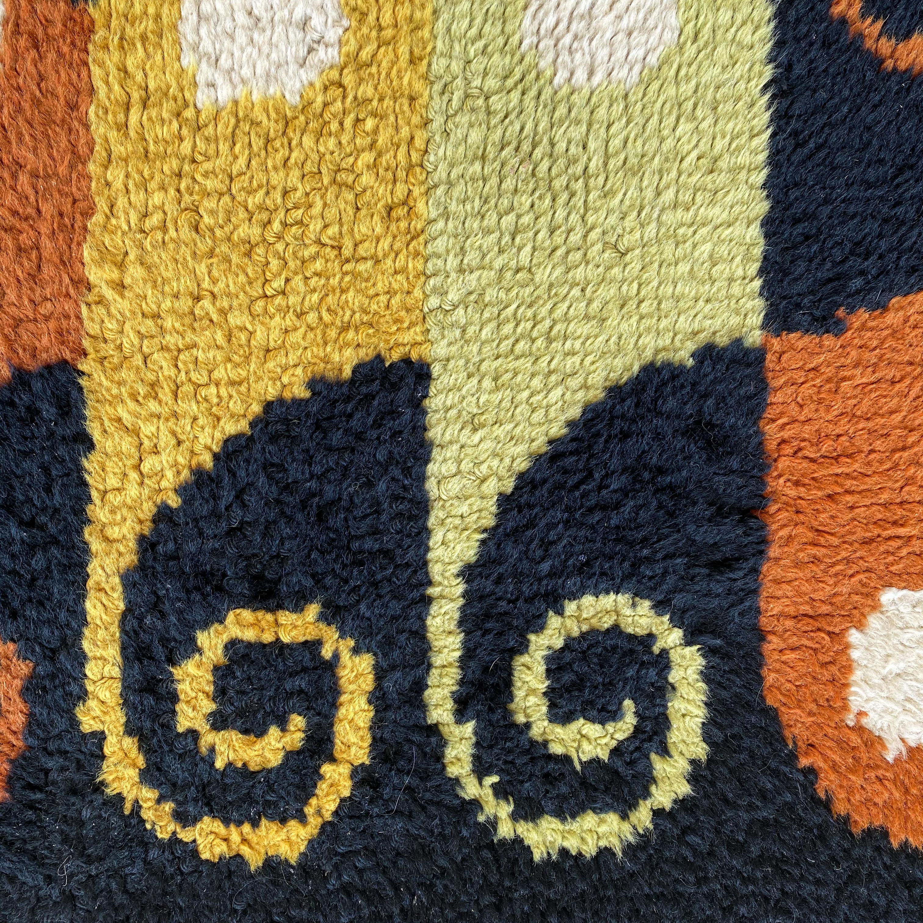 Mid-20th Century Abstract Midcentury Wool Rug