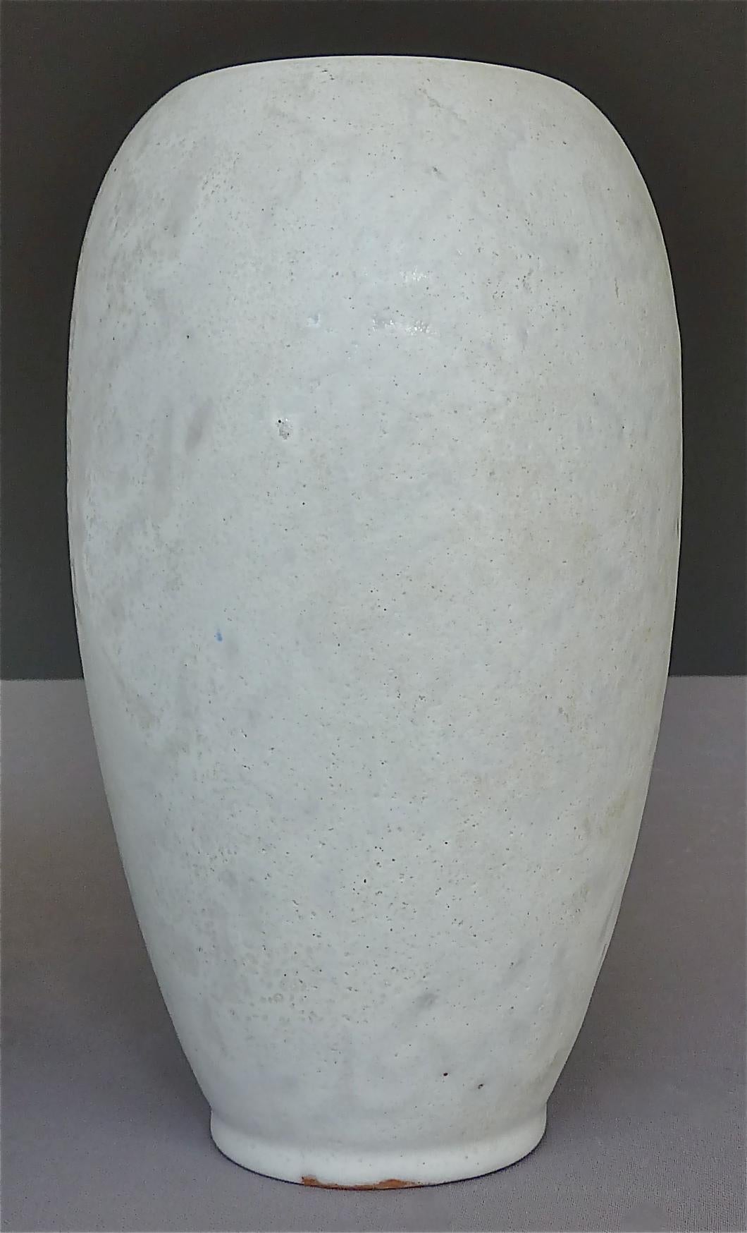 Vase et bol en céramique d'art abstrait du milieu du siècle dernier Style Gambone Miro Blanc Rouge 1950s en vente 3