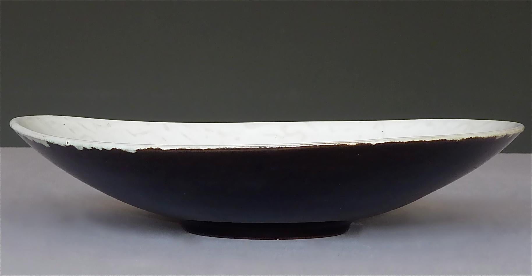 Abstrakte Midcentury Art Keramik Vase und Schale Gambone Miro Stil Weiß Rot 1950s im Angebot 10