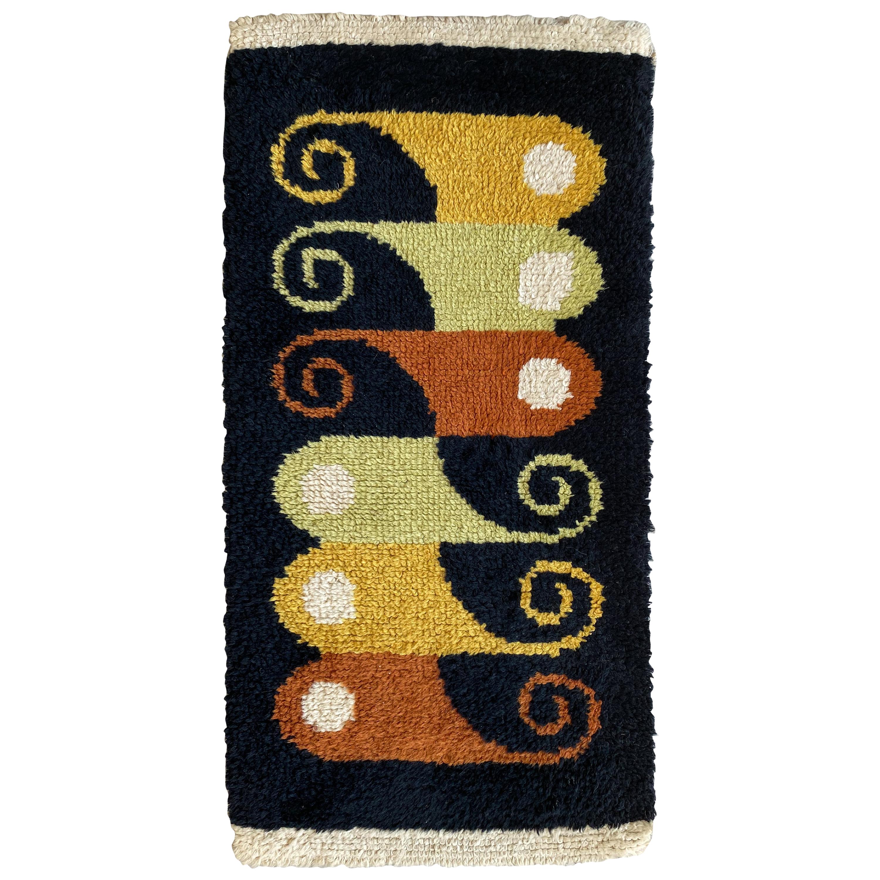 Abstract Midcentury Wool Rug