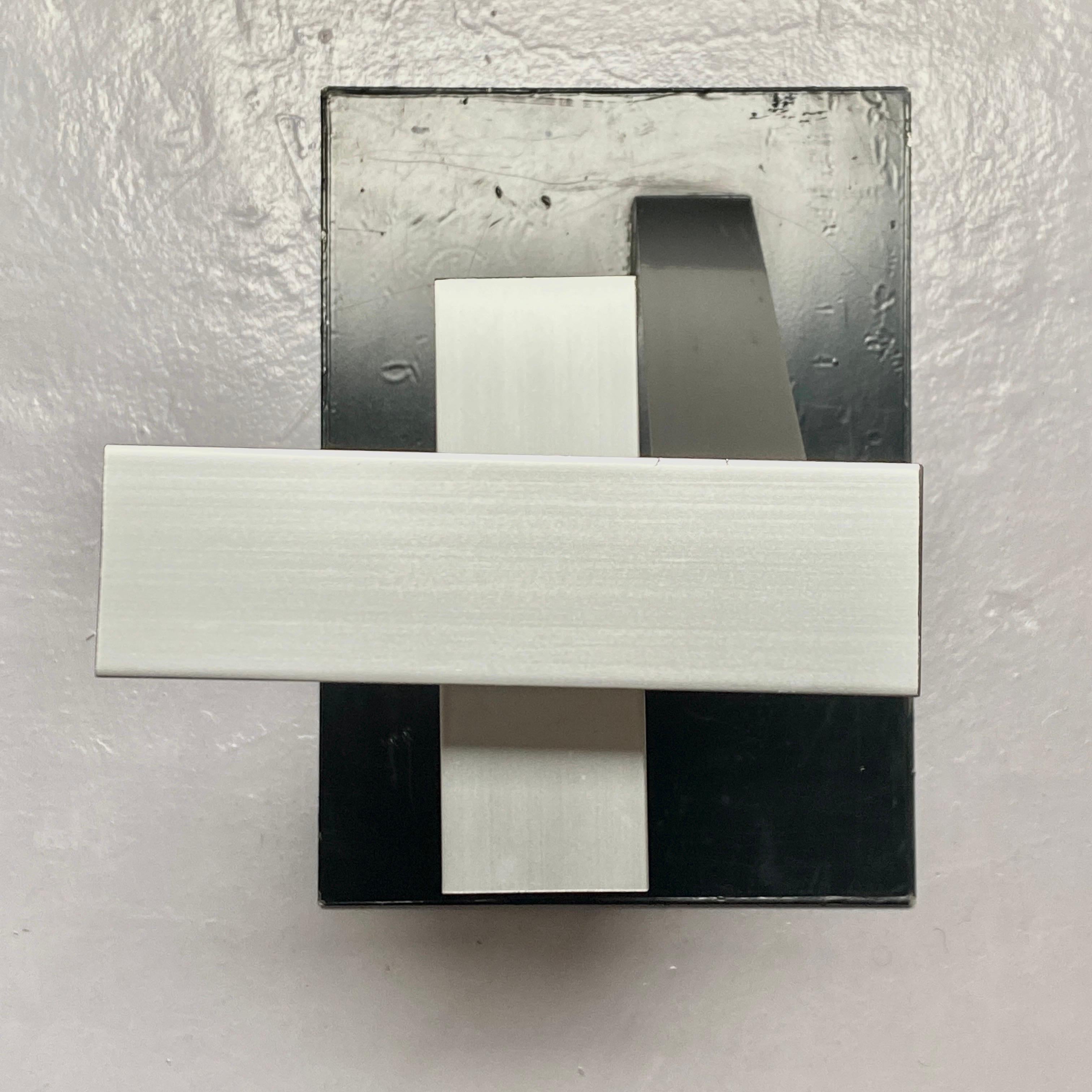 20th Century Abstract minimalist geometric sculpture in aluminum, 1970s For Sale