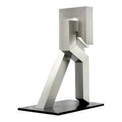 Sculpture géométrique abstraite et minimaliste en aluminium, années 1970