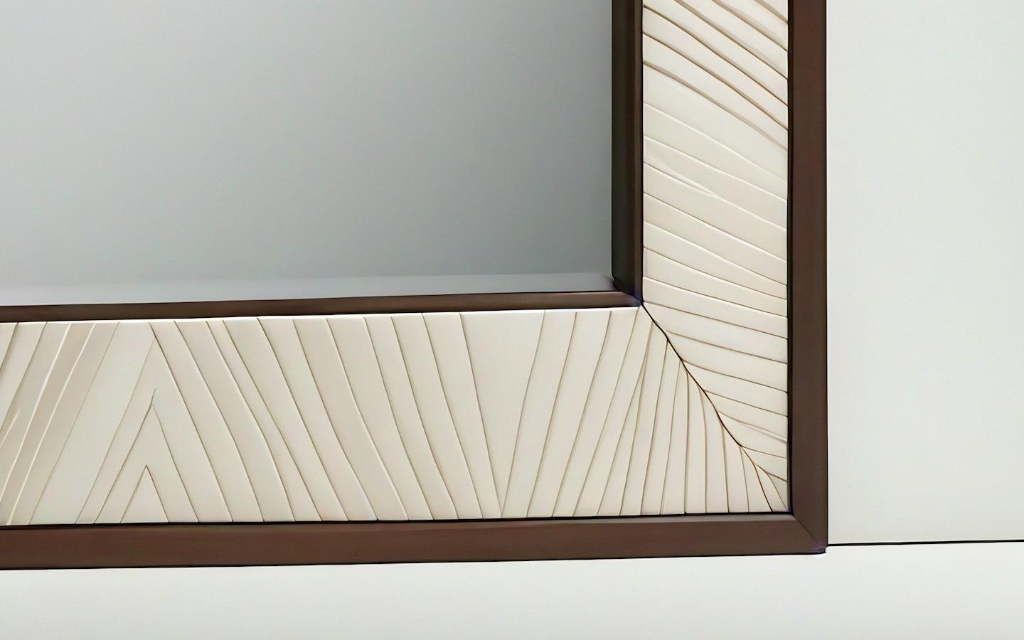 Contemporary Abstract Mirror Inspired by Art Deco, Handcrafted by Artisanal For Sale