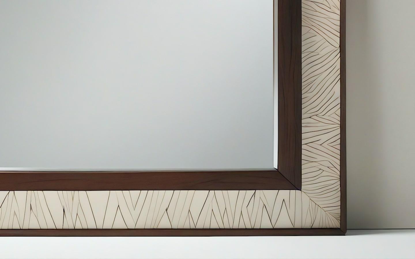 Contemporary Abstract Mirror Inspired by Art Deco, Handcrafted by Artisanal For Sale