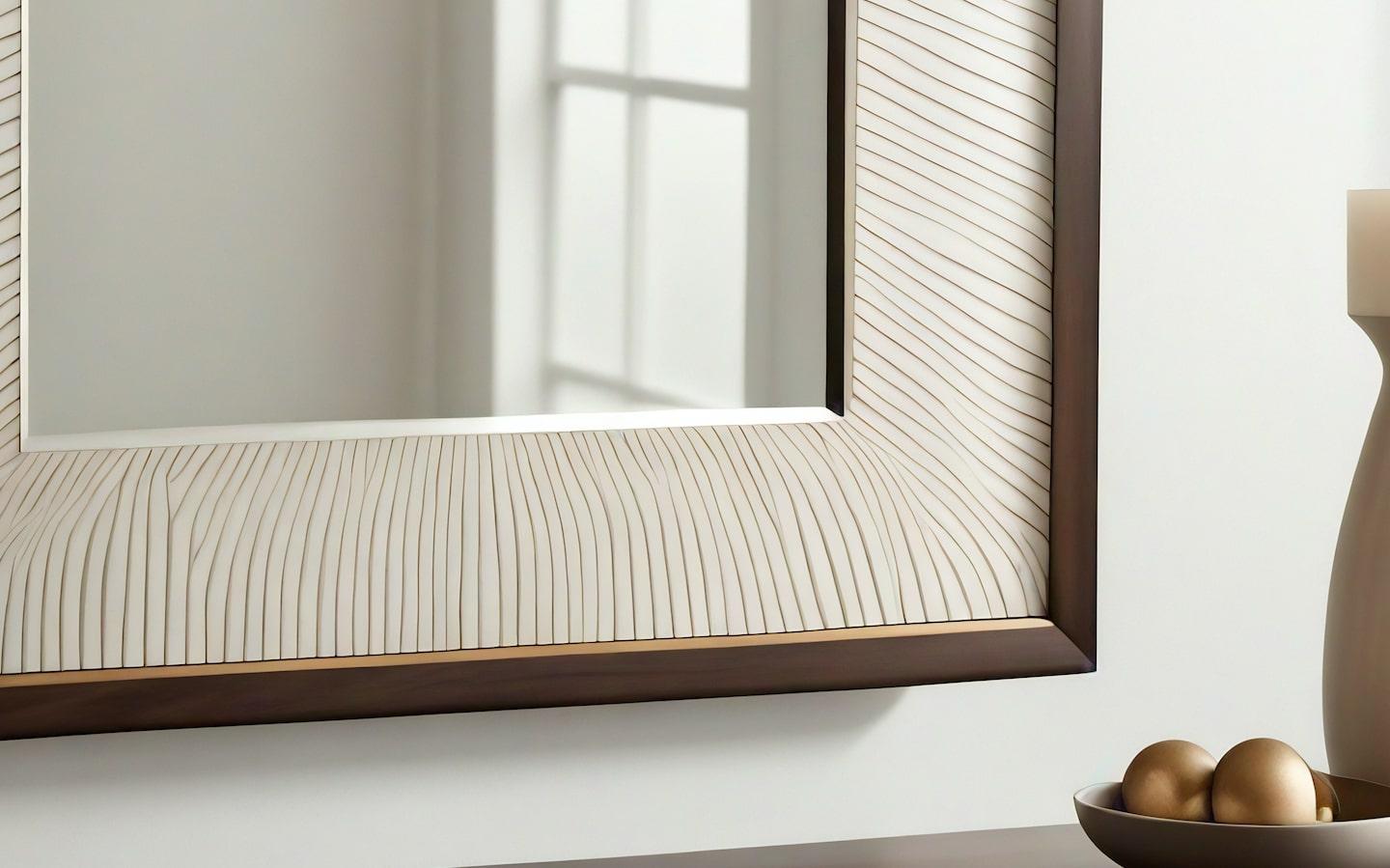 Contemporary Abstract Mirror Inspired by Art Deco, Handcrafted by Artisanal For Sale