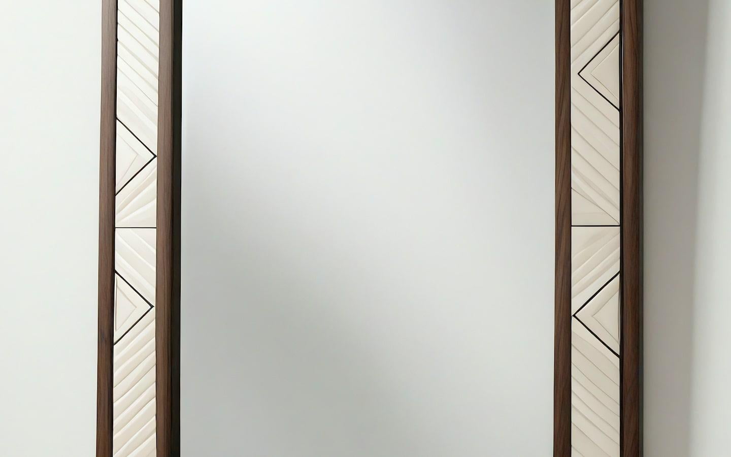 XXIe siècle et contemporain Miroir abstrait inspiré de l'Art déco, fabriqué à la main par Artisanal en vente