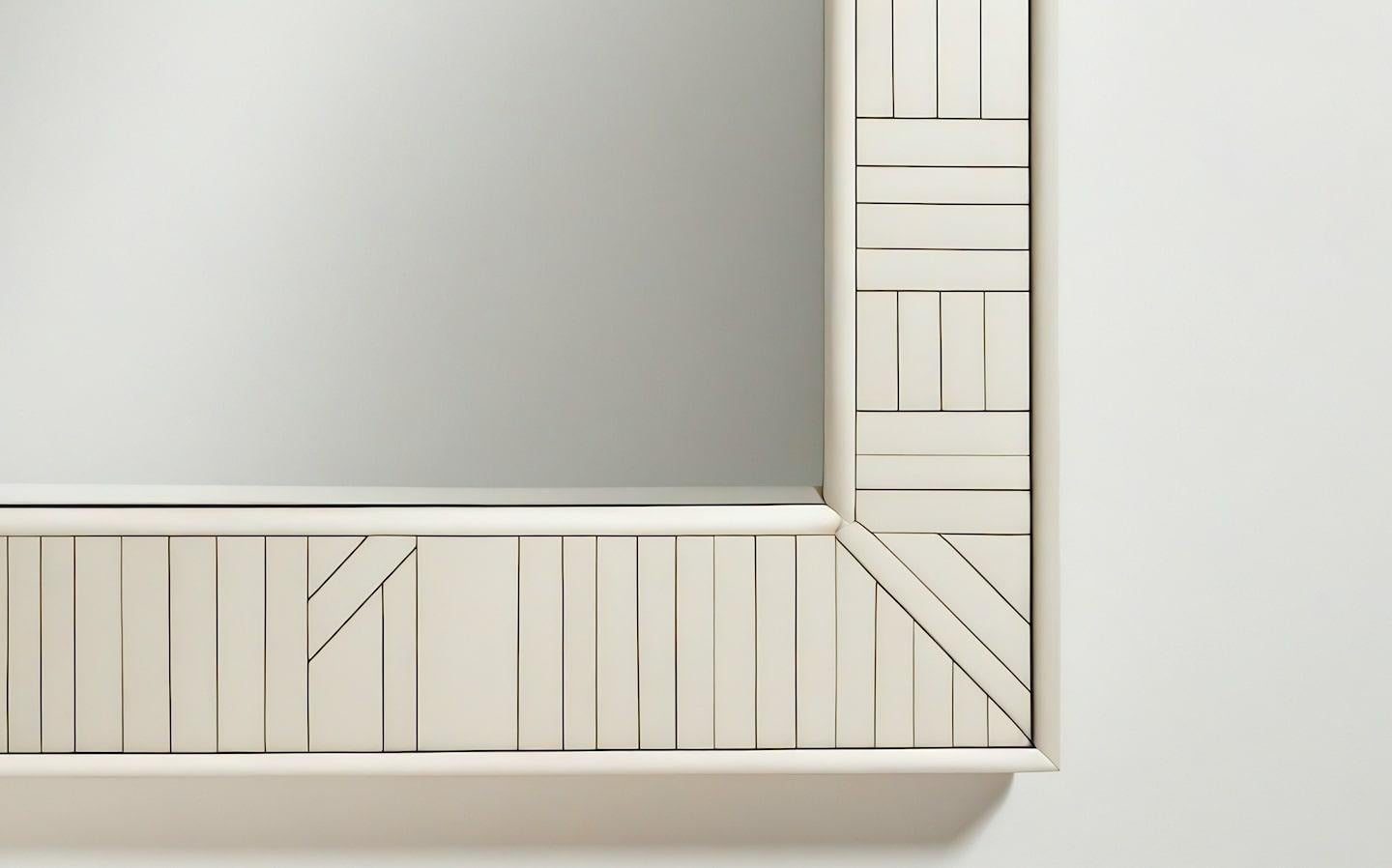 Contemporary Abstract Mirror Inspired by Art Deco, Handcrafted by Artisanal For Sale