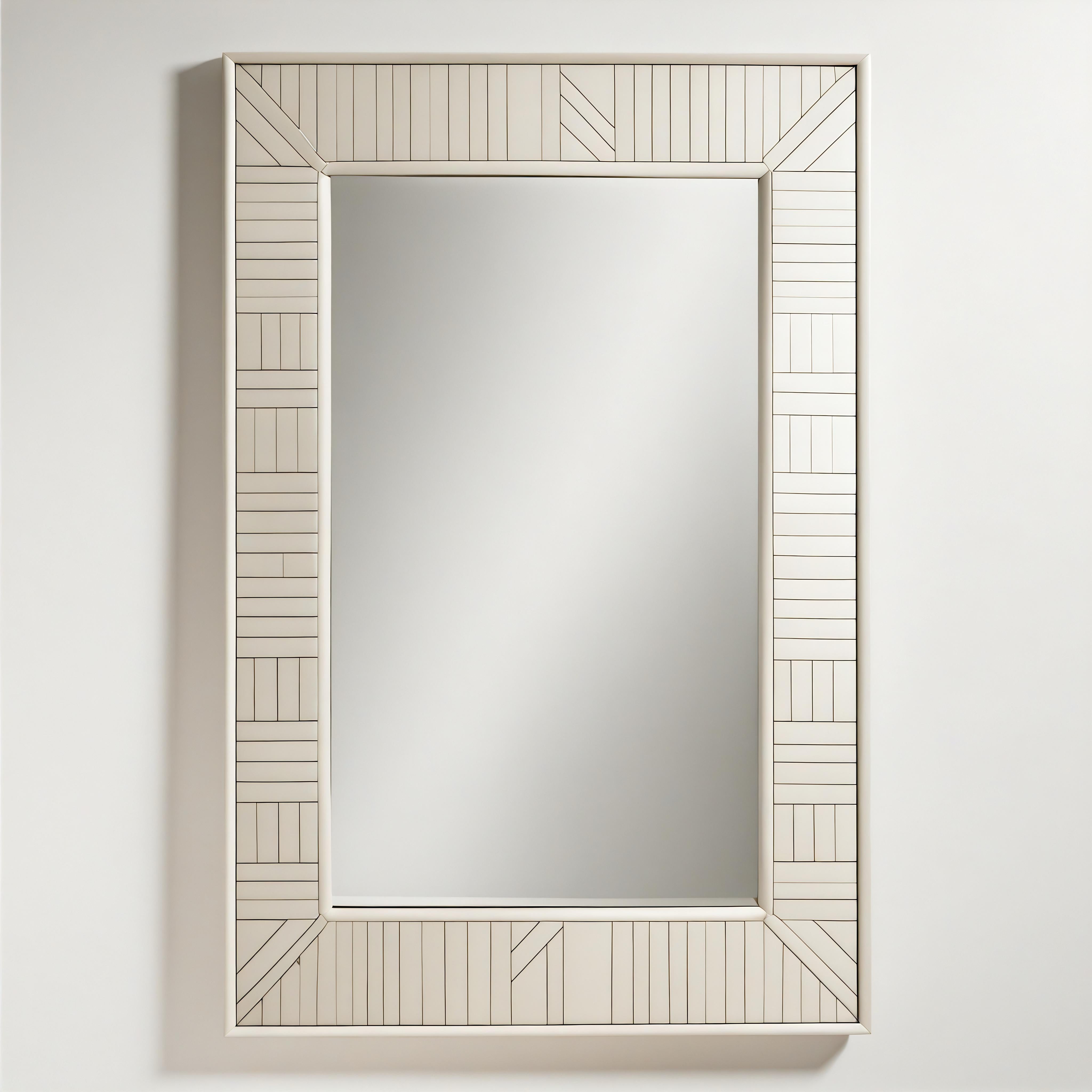 Bois Miroir abstrait inspiré de l'Art déco, fabriqué à la main par Artisanal en vente